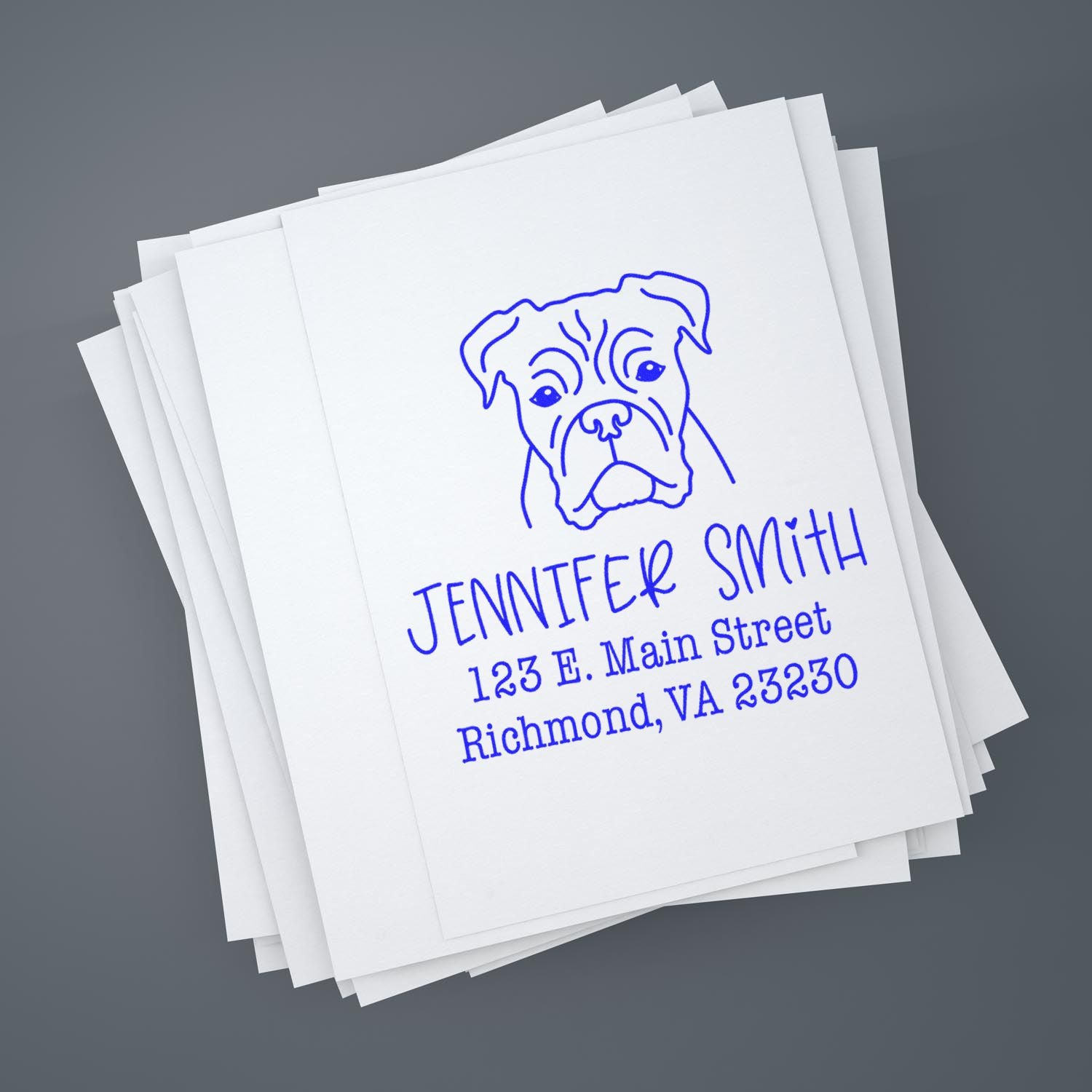 Self-Inking Boxer Customizable Pet Address Stamp for Envelopes