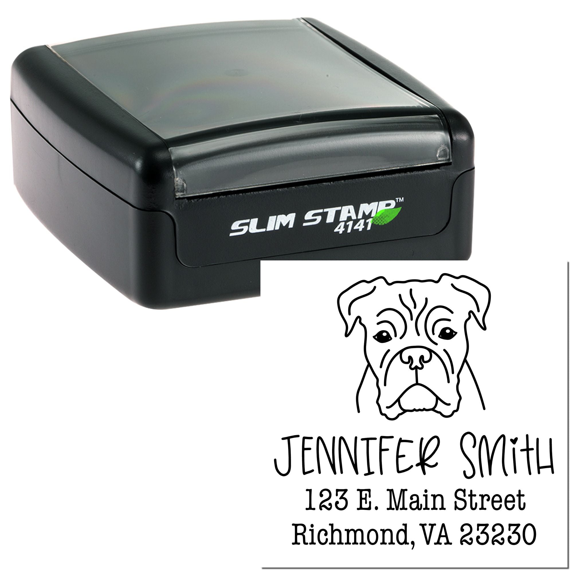 Slim Pre-Inked Boxer Personalizable New Home Address Rubber Stamp