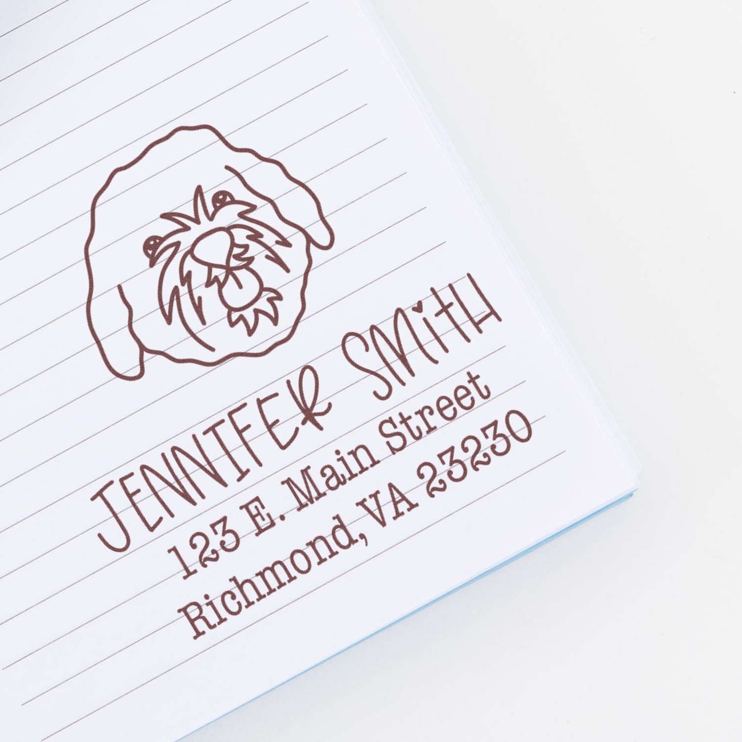 Wood Handle Cavapoo Custom Address Stamp