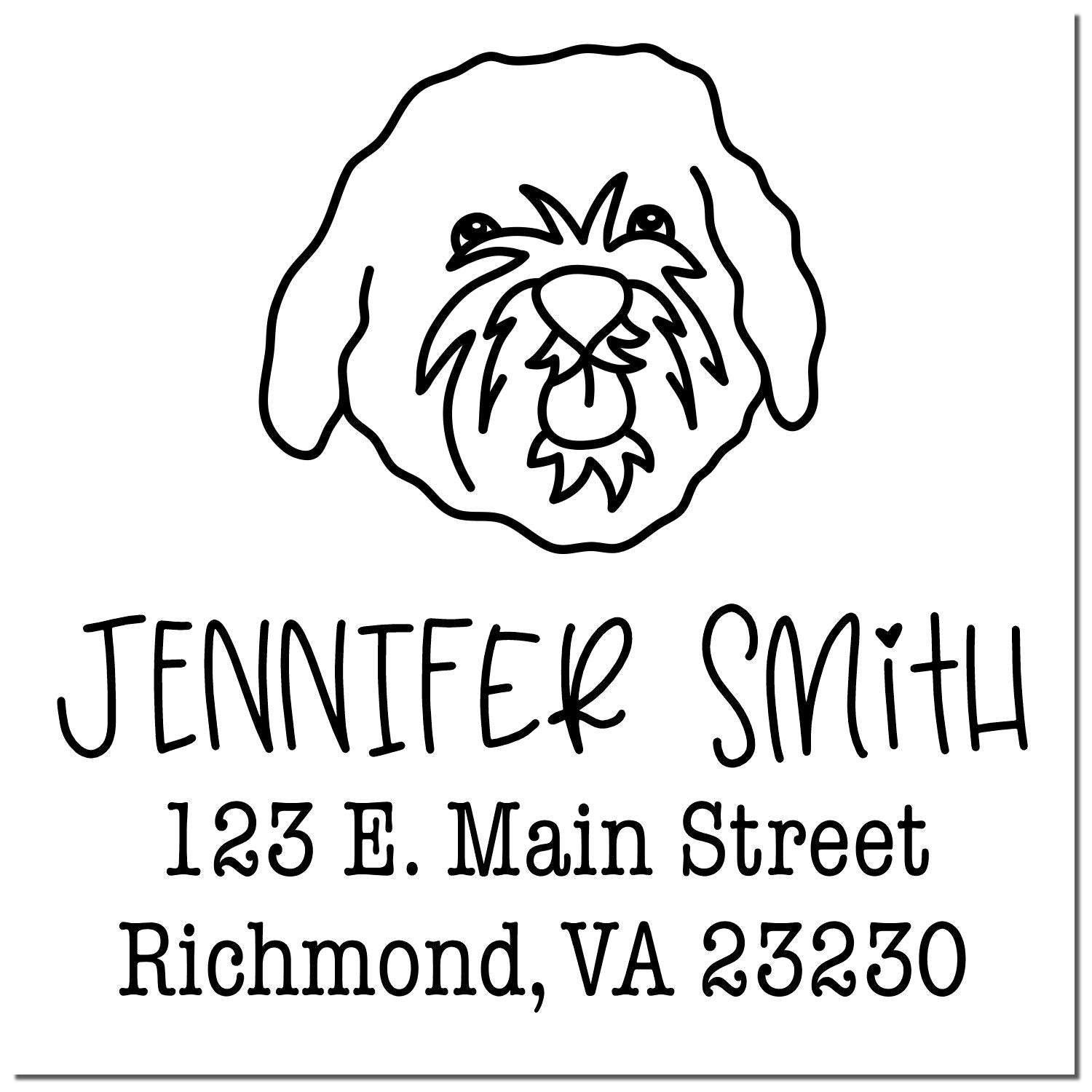 Self-Inking Cavapoo Customizable Refillable Address Stamper