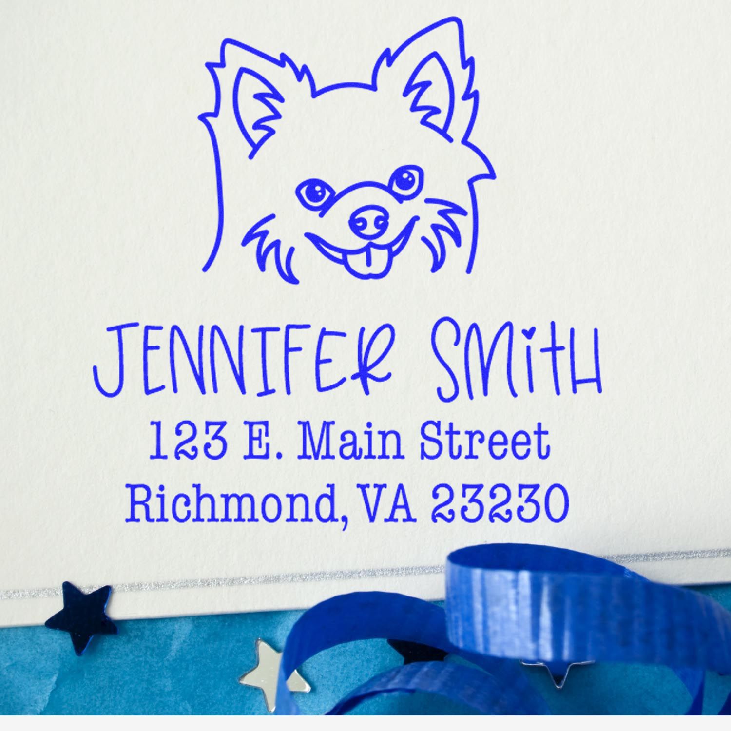 Self-Inking Chihuahua Customizable Return Address Rubber Stamp