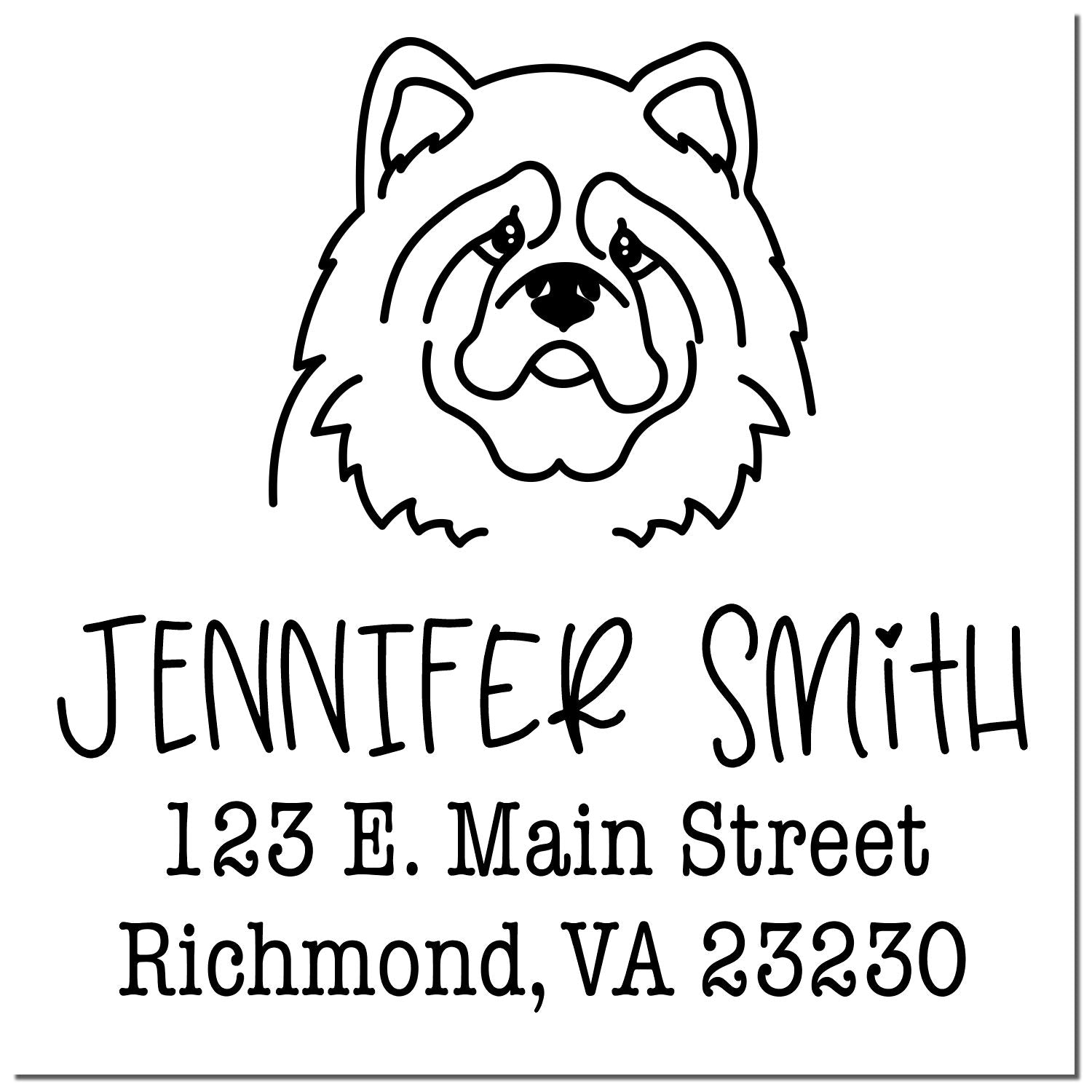 Self-Inking Chow Customizable Return Address Rubber Stamp