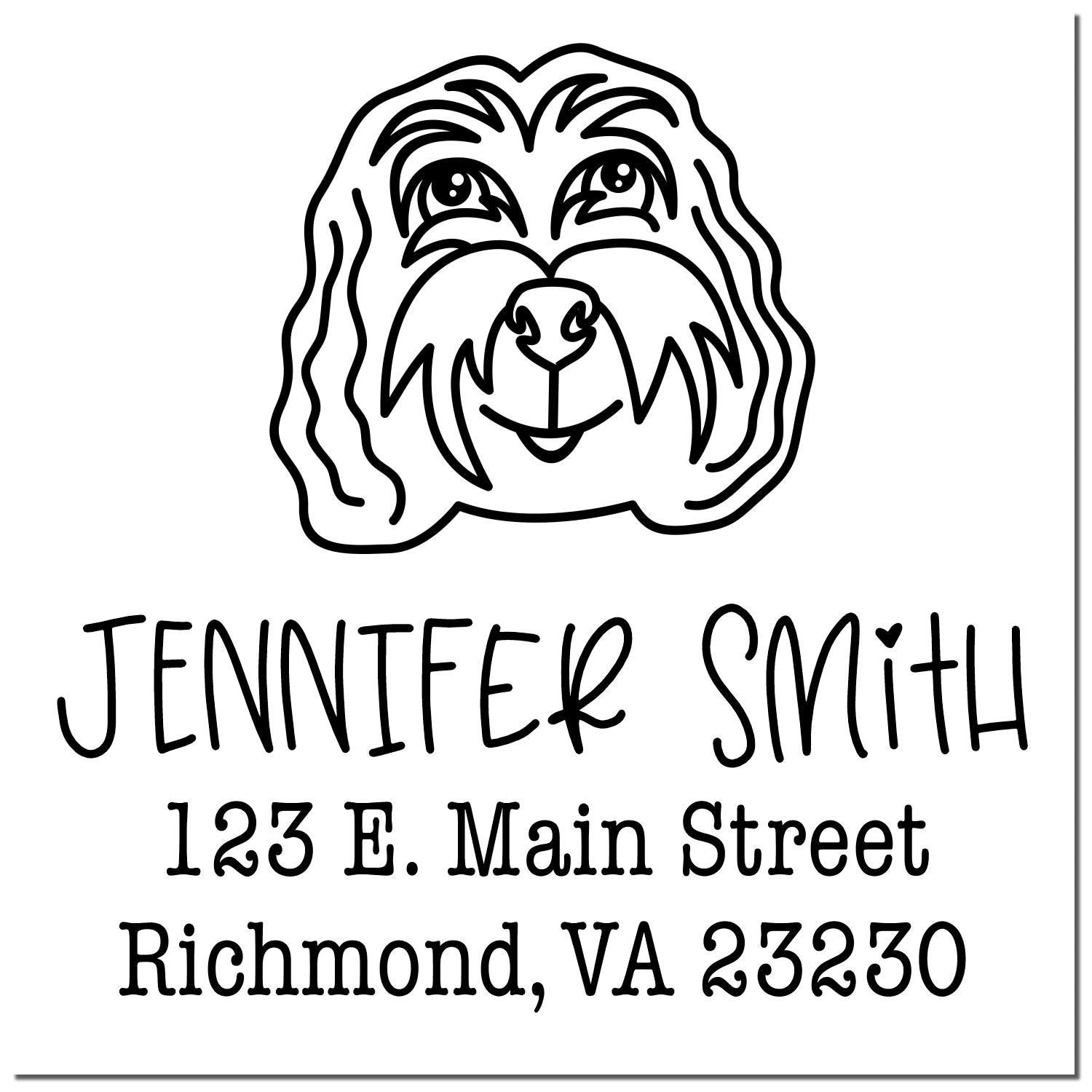 Wood Handle Cockapoo Custom Address Stamp for Envelopes