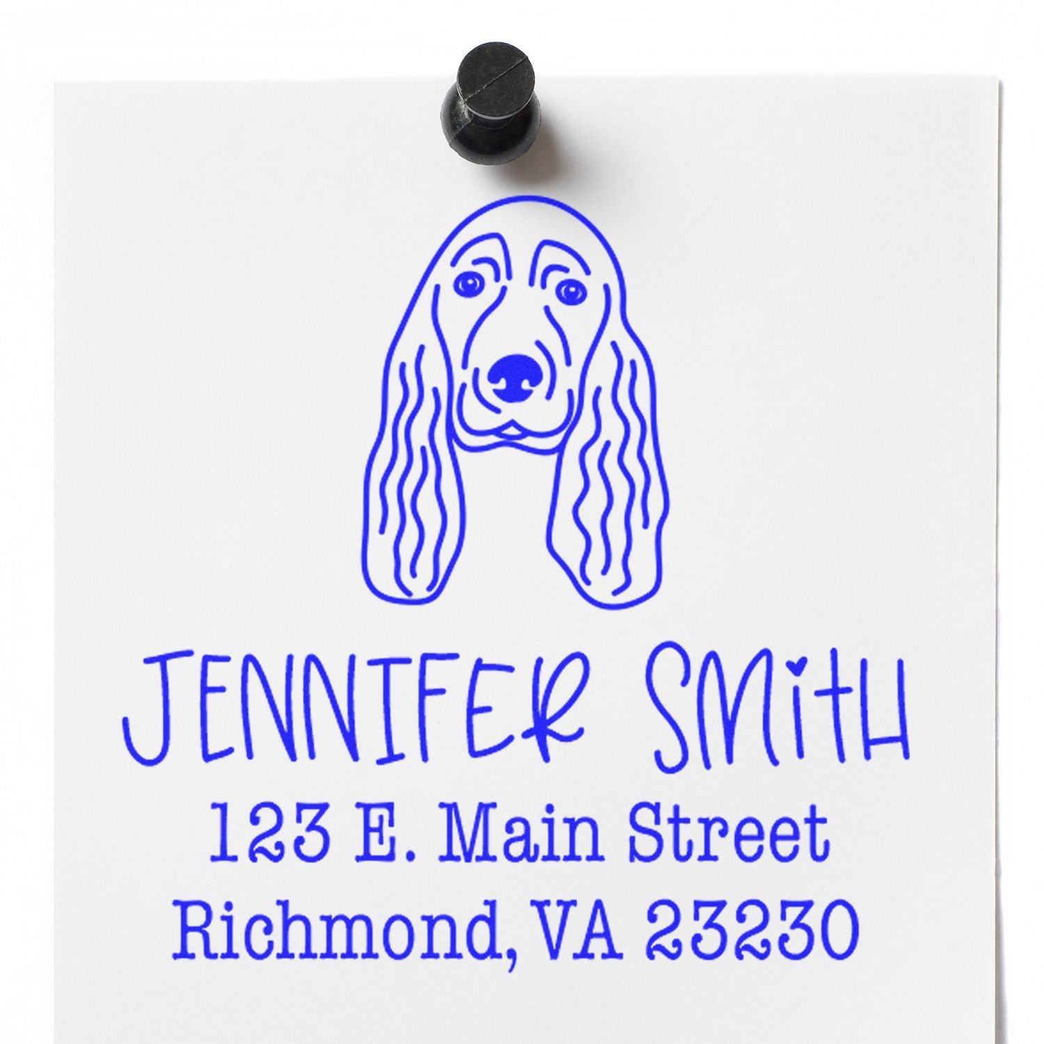 Wood Handle Cocker Spaniel Custom Address Stamp for Envelopes