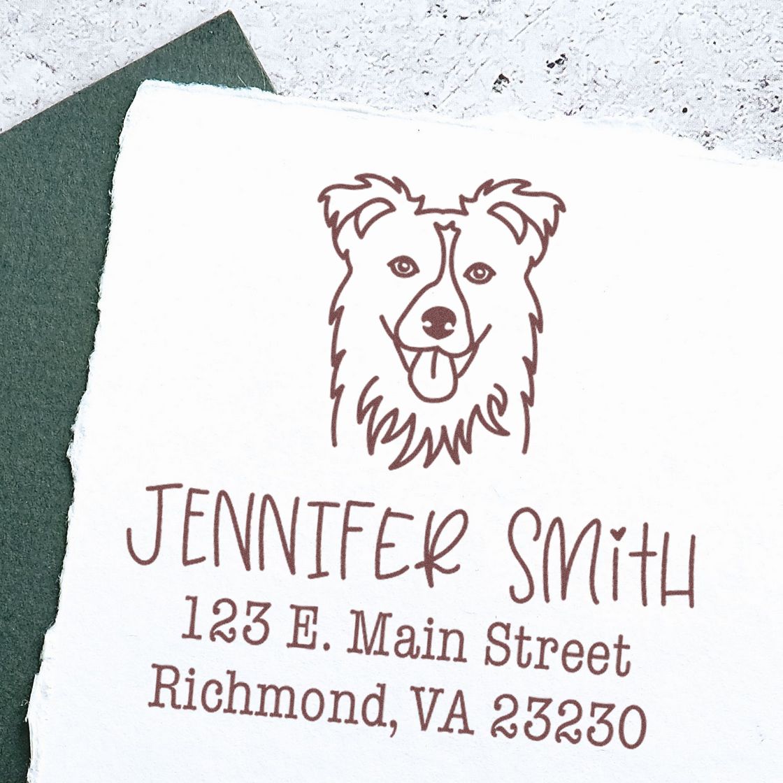 Self-Inking Collie Customizable Return Address Stamp for Envelopes