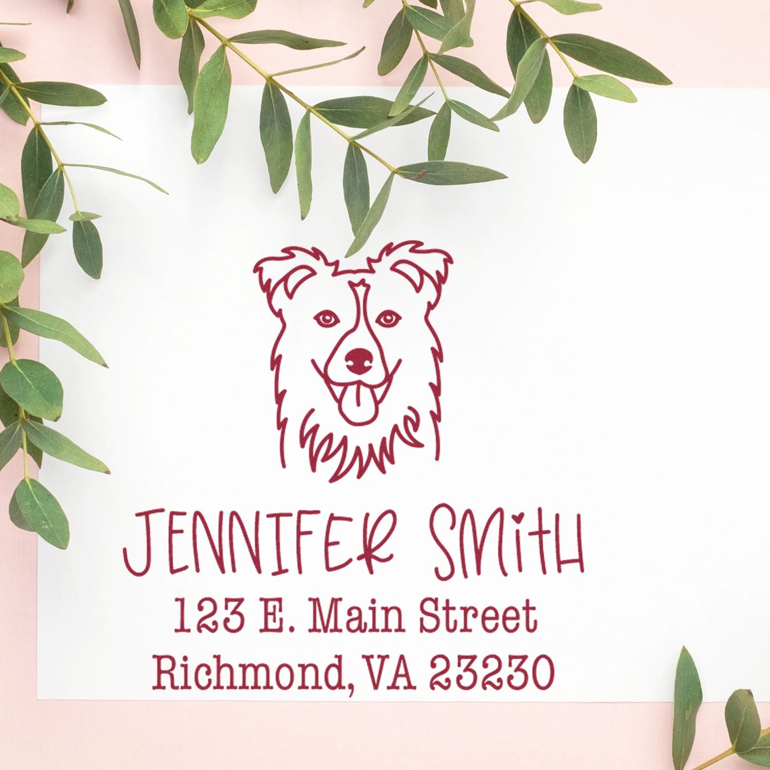 PSI Pre-Inked Collie Handcrafted Mailing Address Stamp - Engineer Seal Stamps