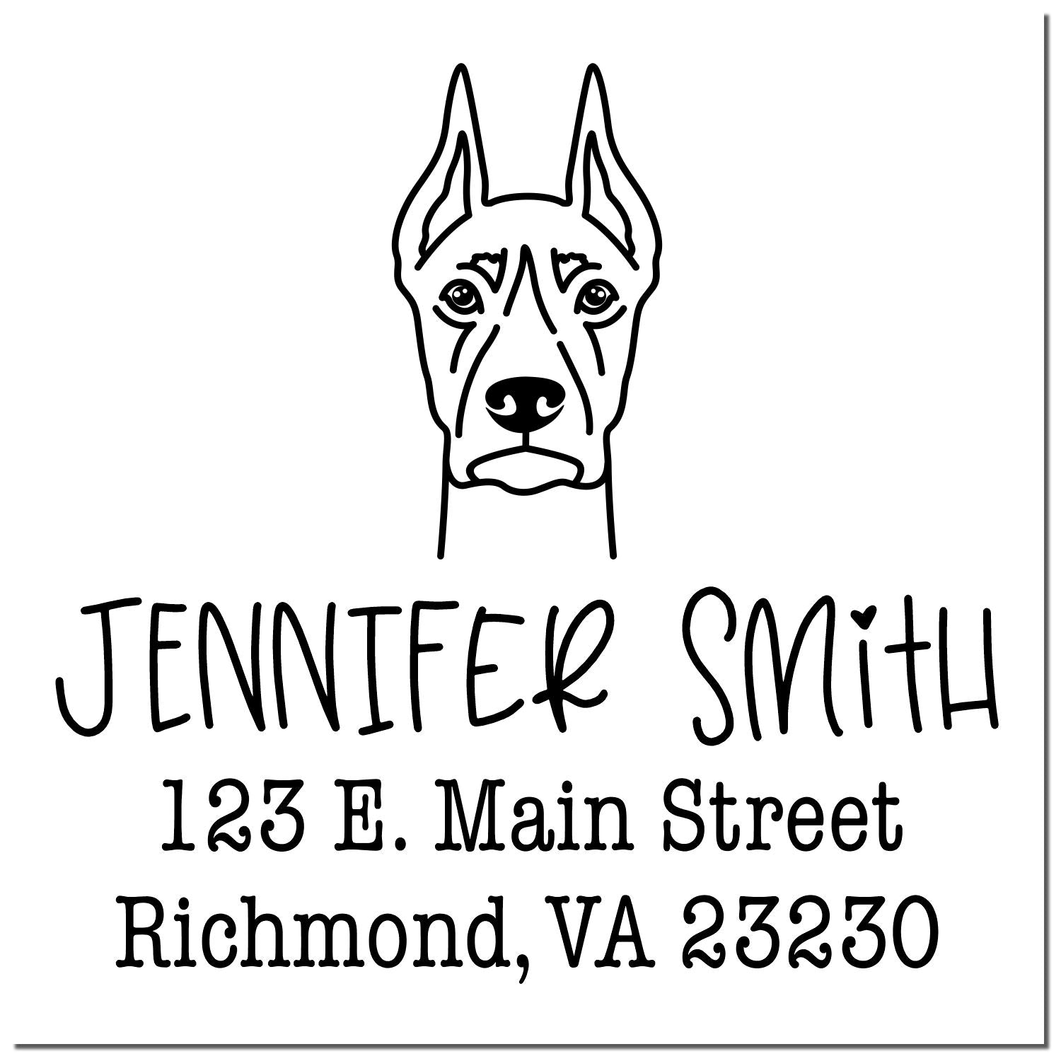 Wood Handle Doberman Custom Custom Address Stamp