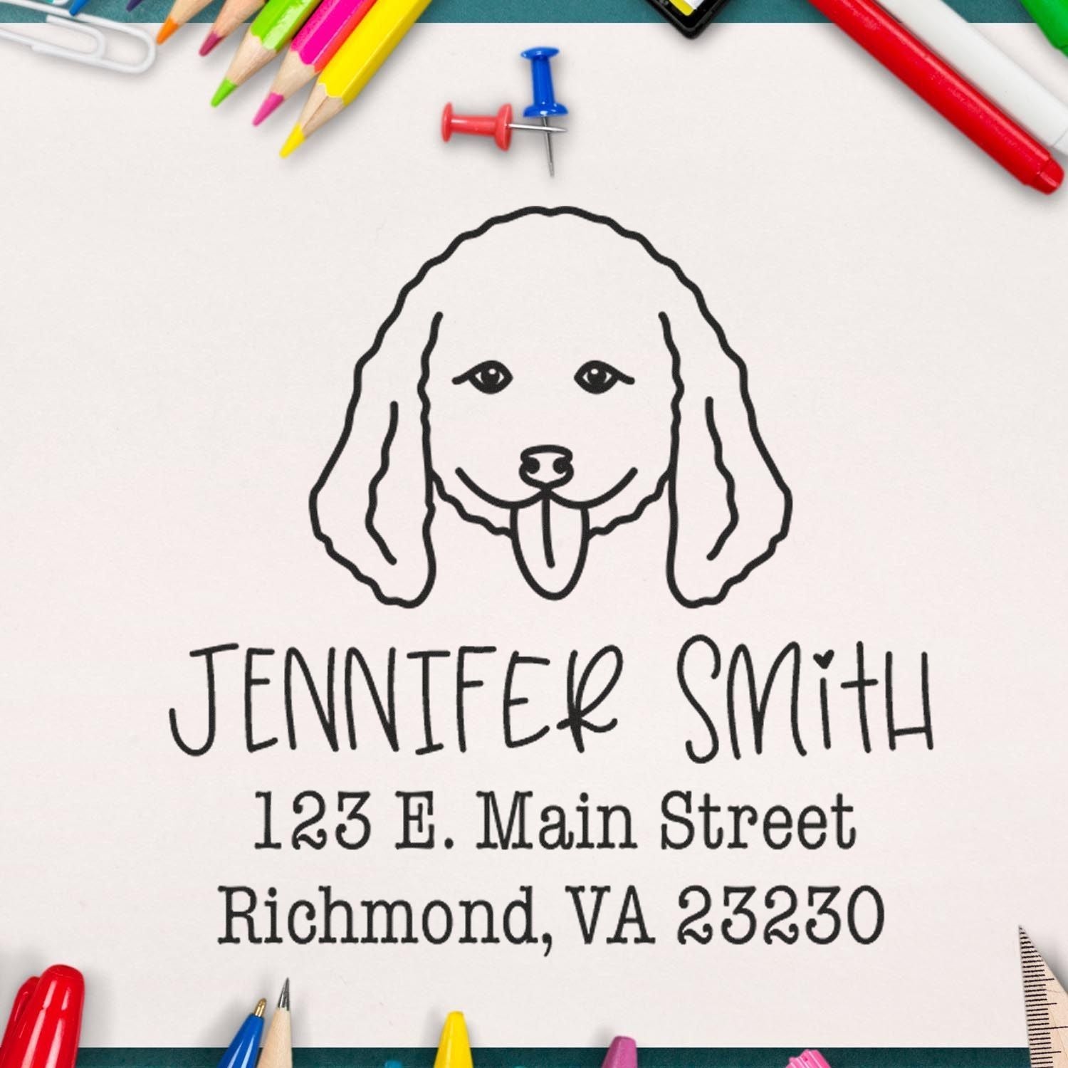 Wood Handle Doodle Custom Custom Address Stamp for Envelopes