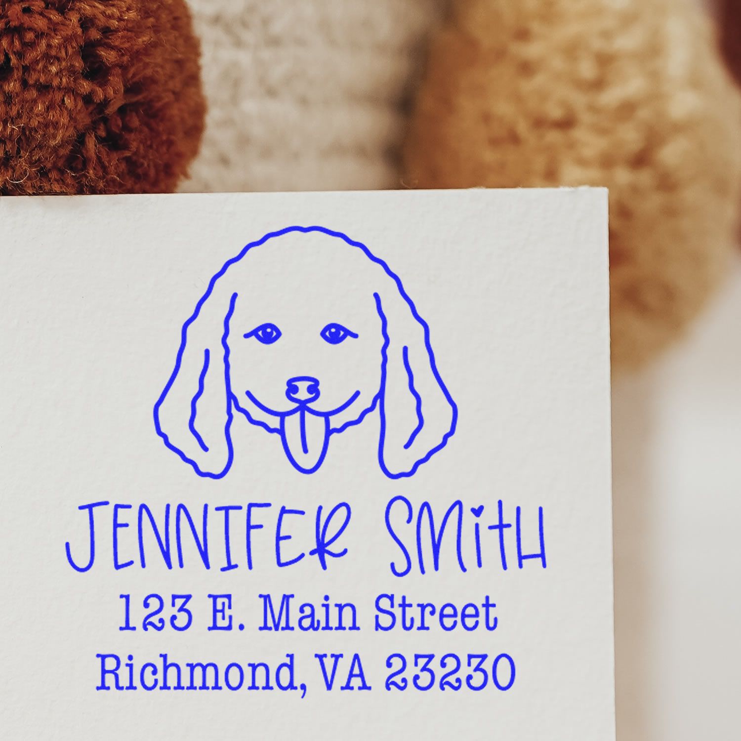 Wood Handle Doodle Custom Custom Address Stamp for Envelopes