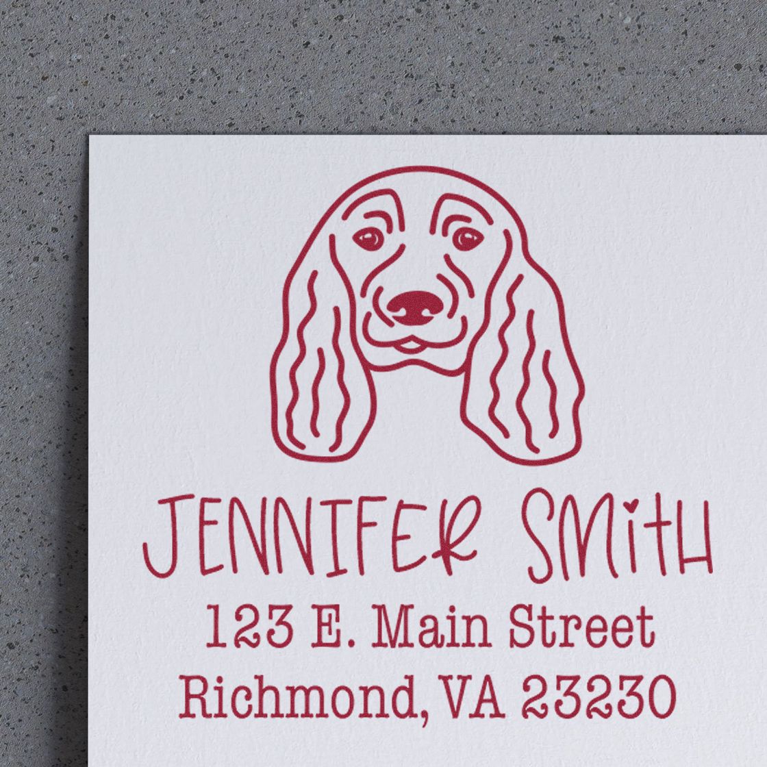 Slim Pre-Inked English Cocker Spaniel Personalizable Return Address Stamp for Envelopes - Engineer Seal Stamps