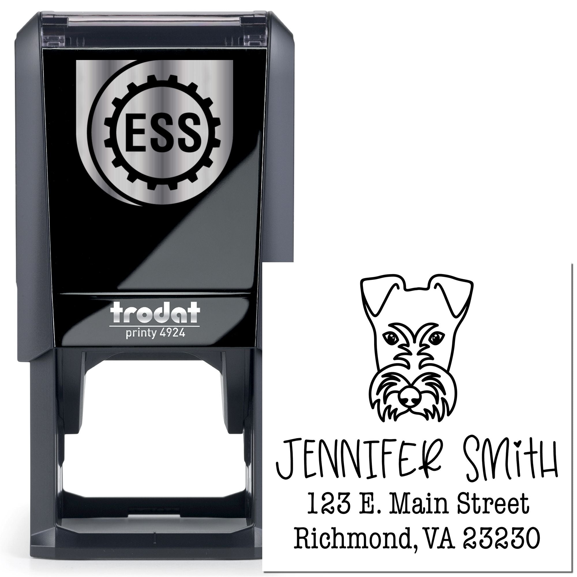 Self-Inking Fox Terrier Customized Rubber Stamp