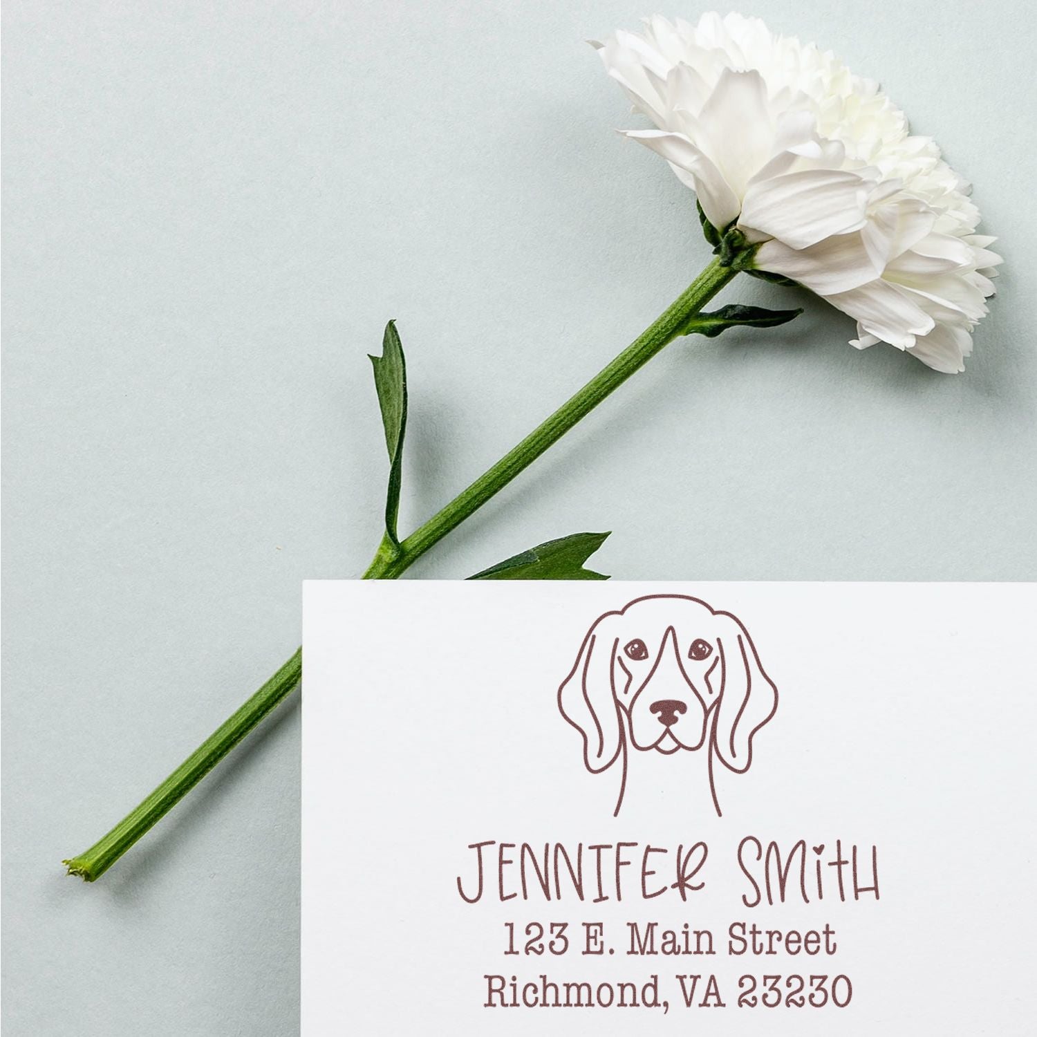 Wood Handle German Shorthaired Pointer Custom Dog Design Address Rubber Stamp