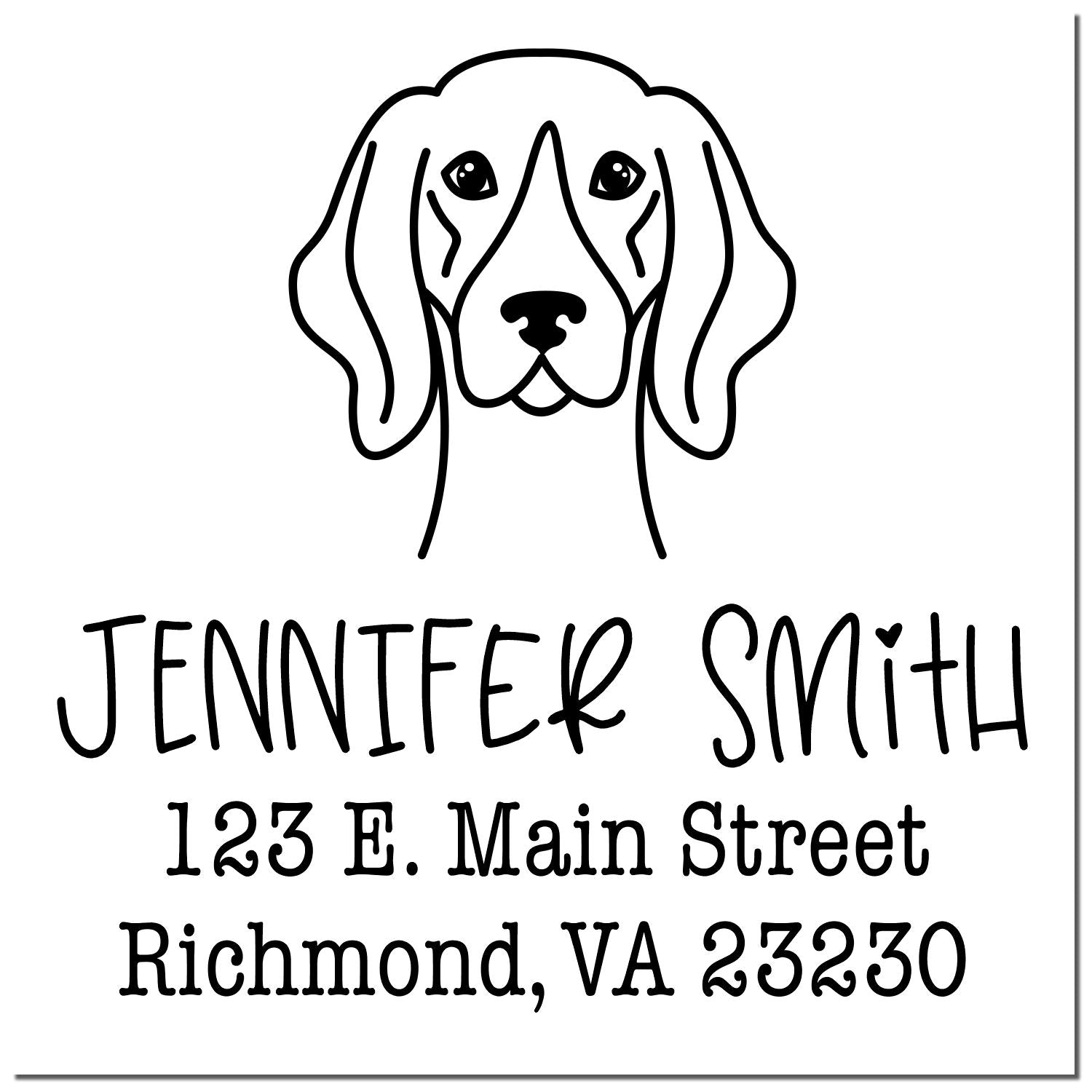 Wood Handle German Shorthaired Pointer Custom Dog Design Address Rubber Stamp