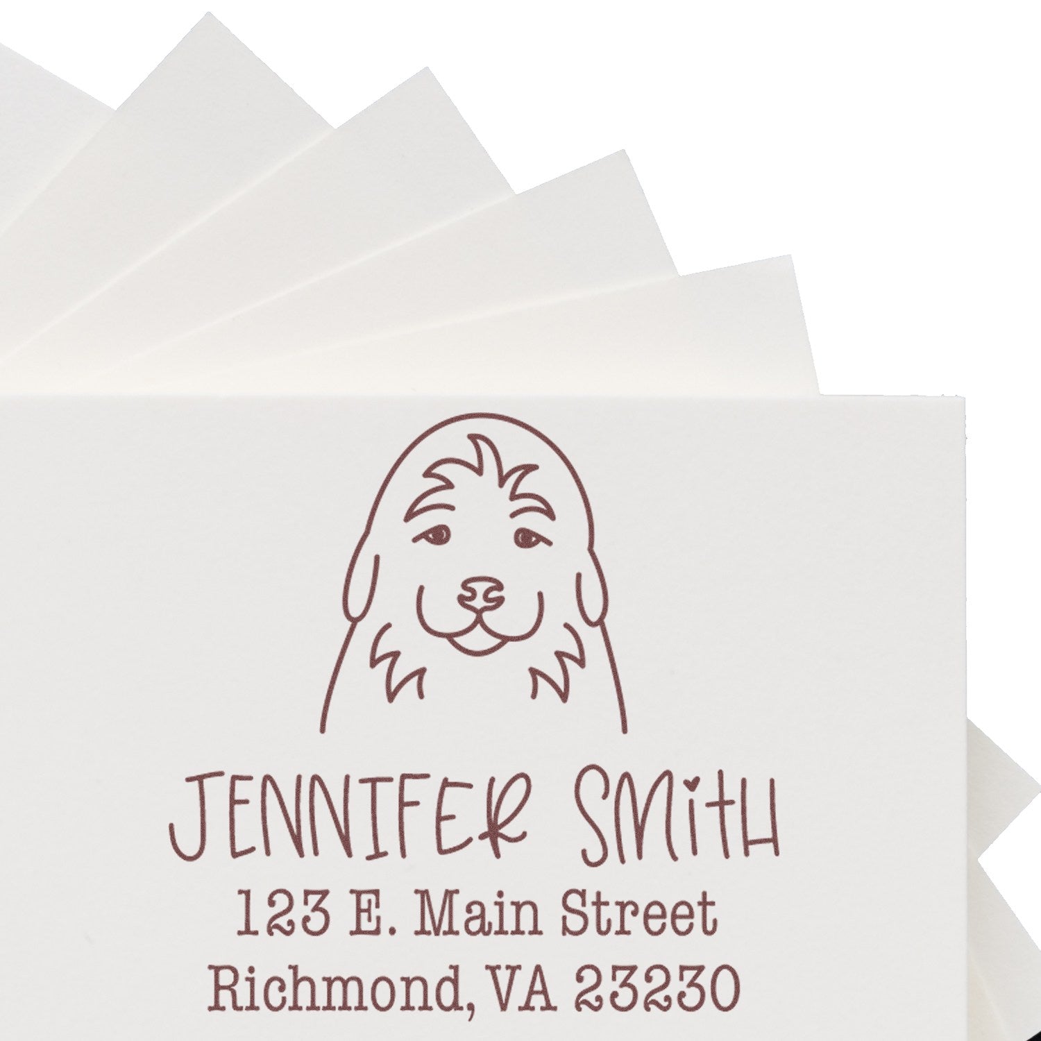 Wood Handle Golden Retriever Puppy Custom Dog Design Address Stamp for Envelopes