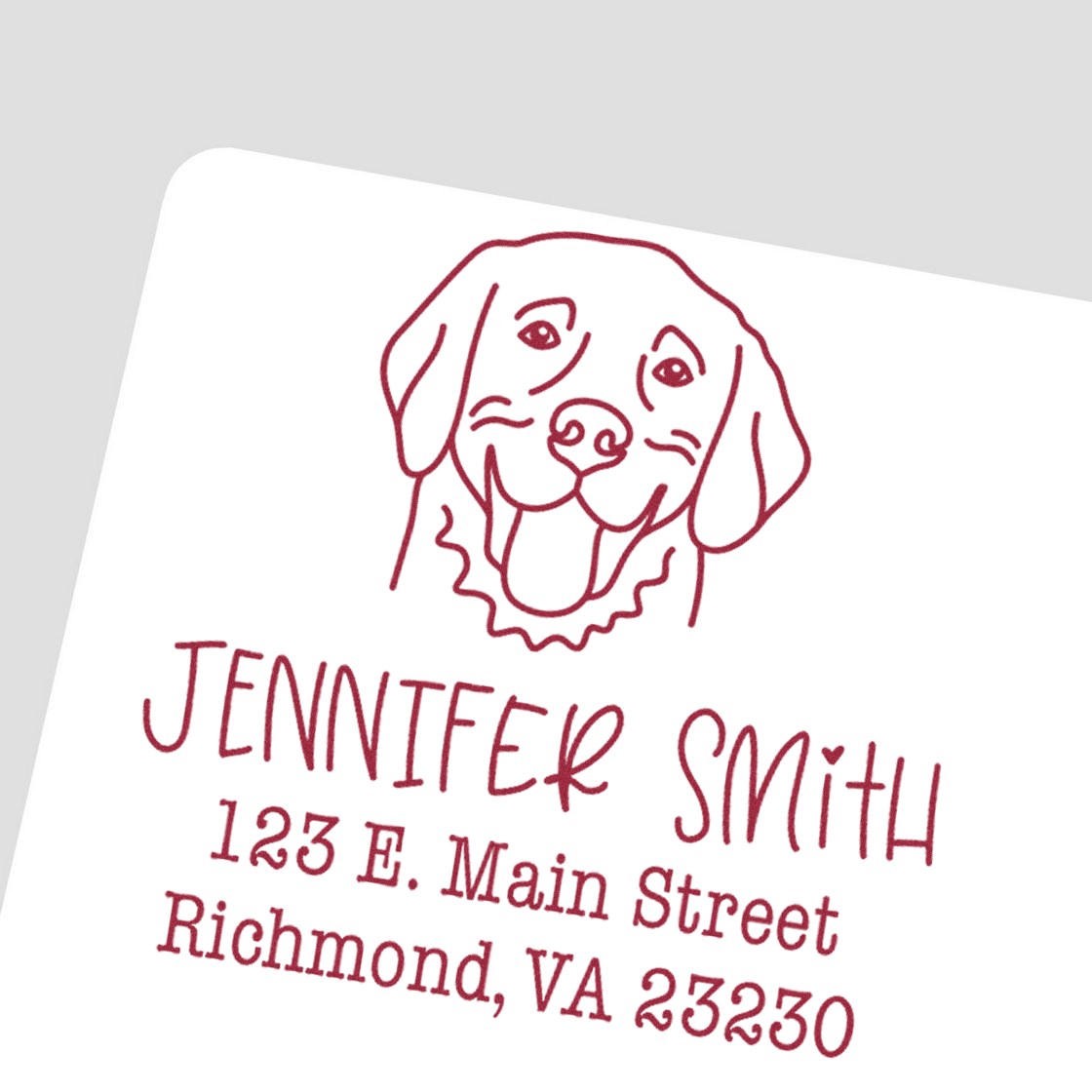 Wood Handle Golden Retriever Custom Dog Design Address Stamp