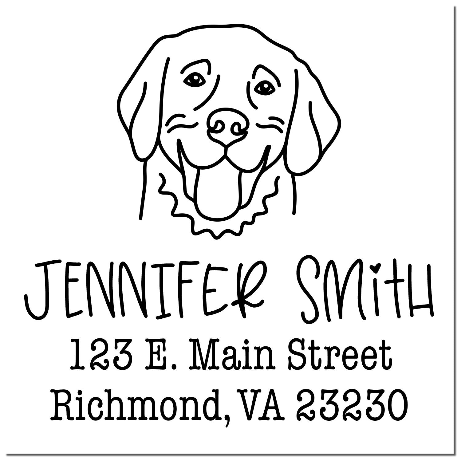 Wood Handle Golden Retriever Custom Dog Design Address Stamp