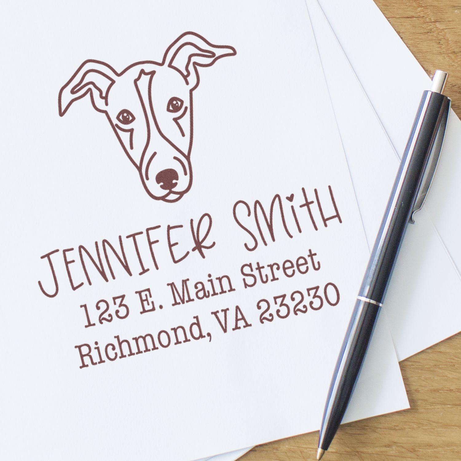 Self-Inking Greyhound Customized Address Label Rubber Stamp