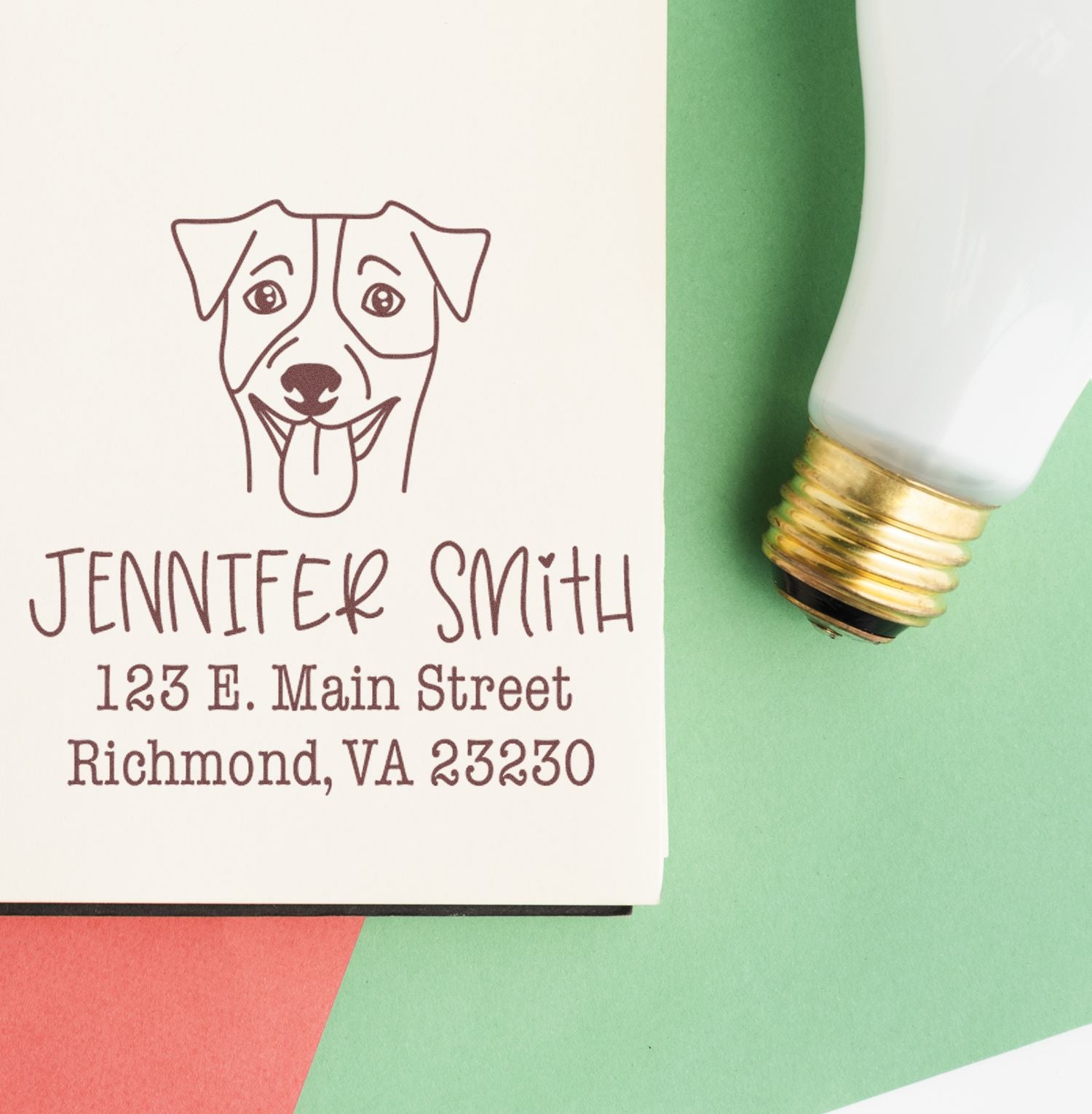 Wood Handle Jack Russell Custom Dog Return Address Stamp