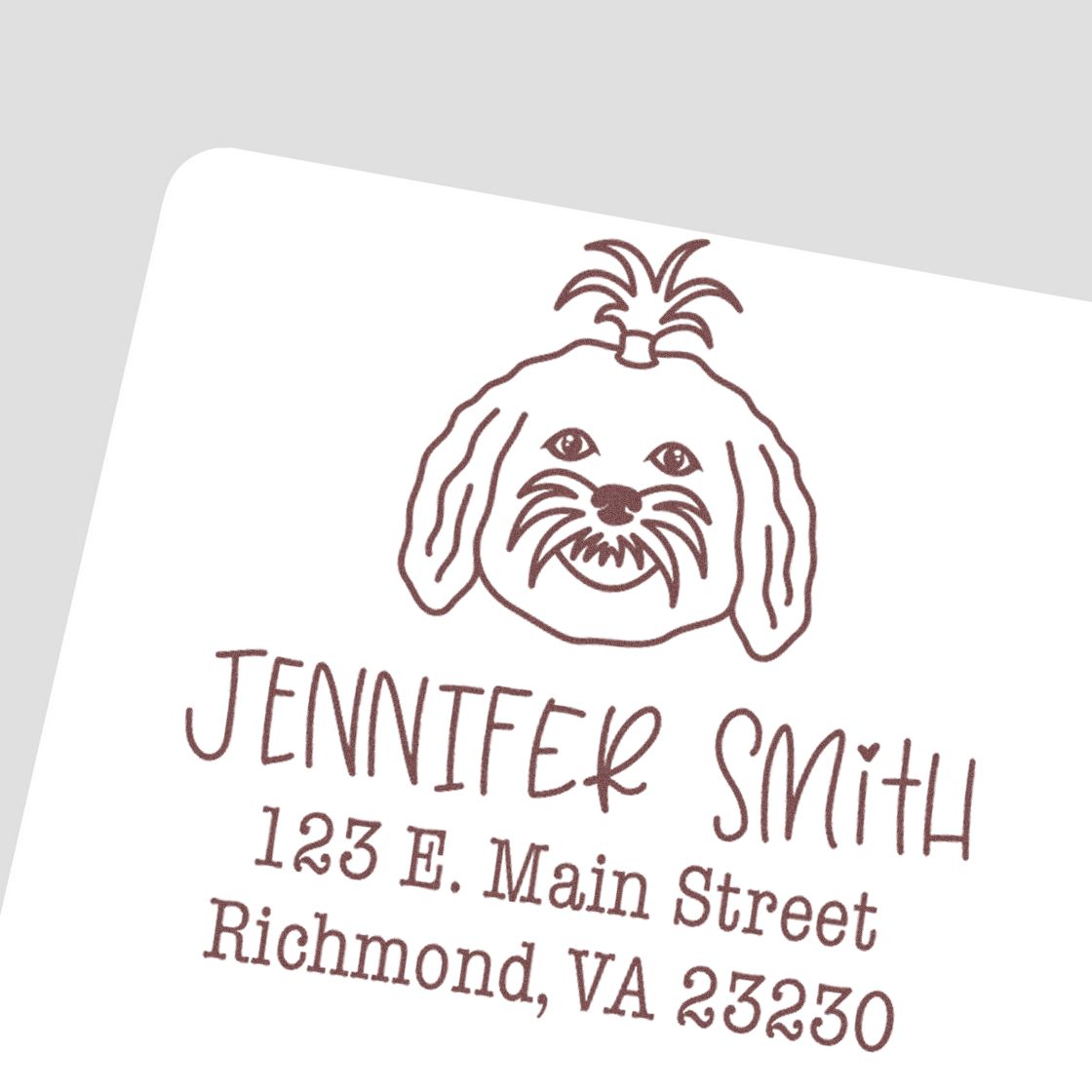 Slim Pre-Inked Maltese Personalized Address Label Stamp