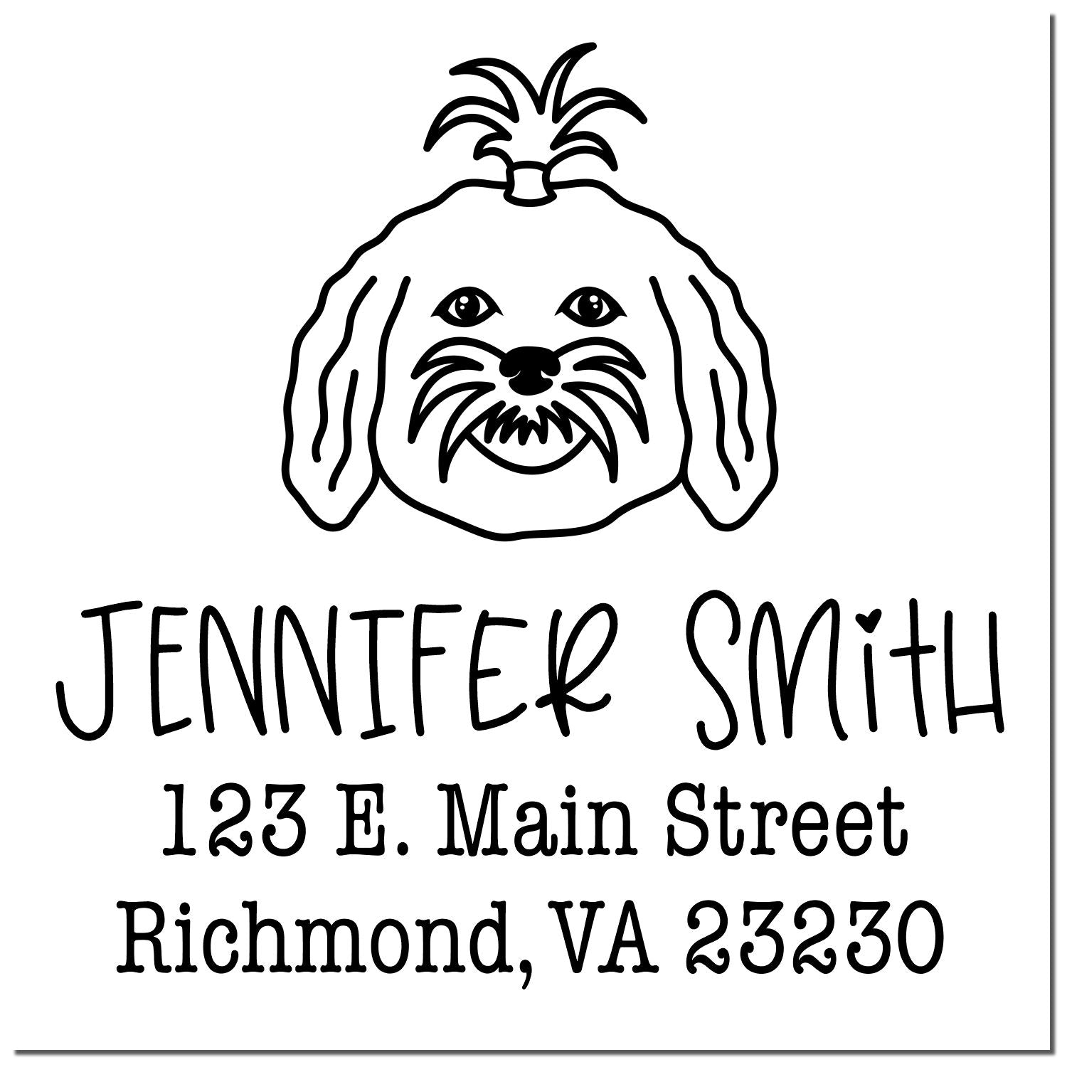 Slim Pre-Inked Maltese Personalized Address Label Stamp