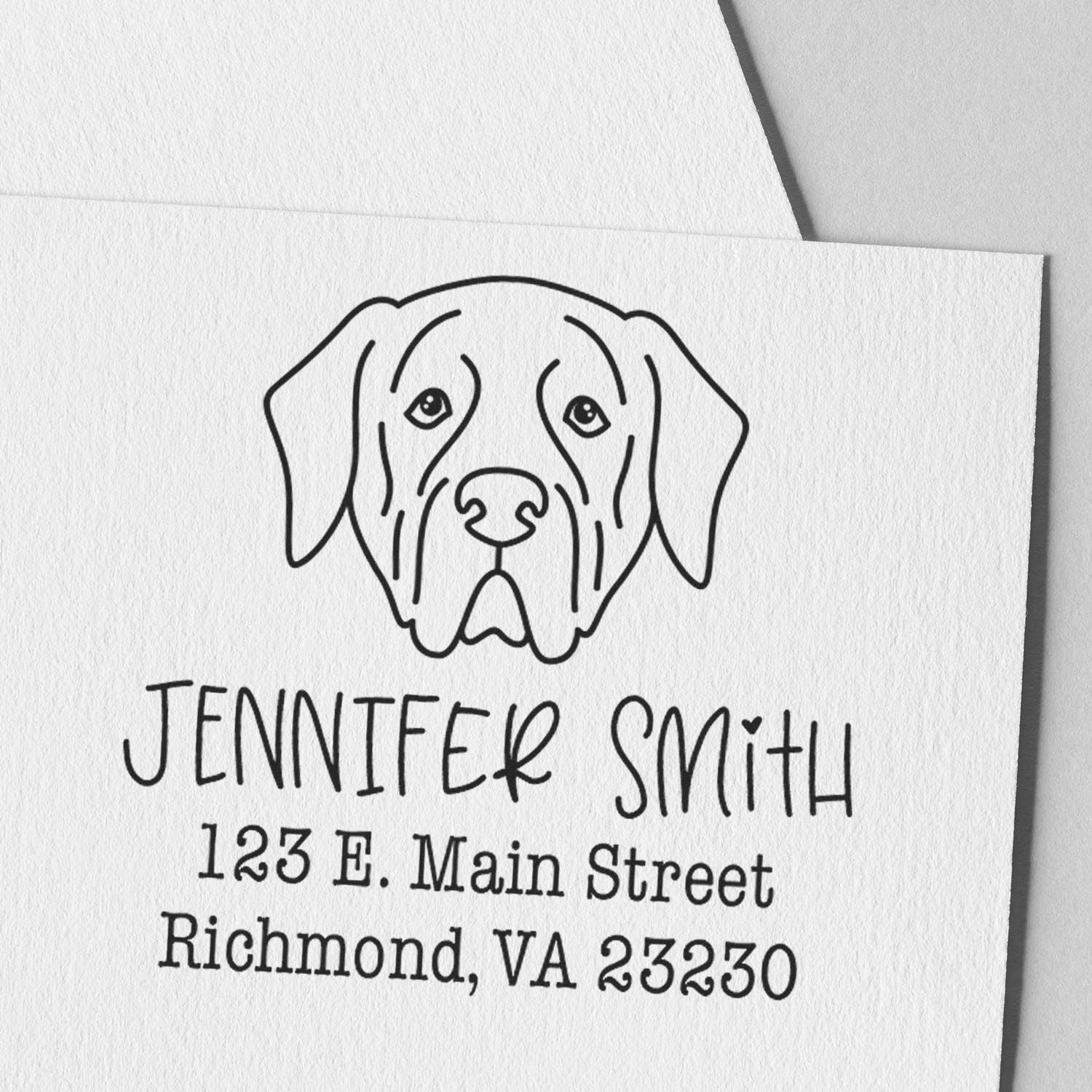 Wood Handle Mastiff Custom Easy-To-Use Address Stamp for Envelopes