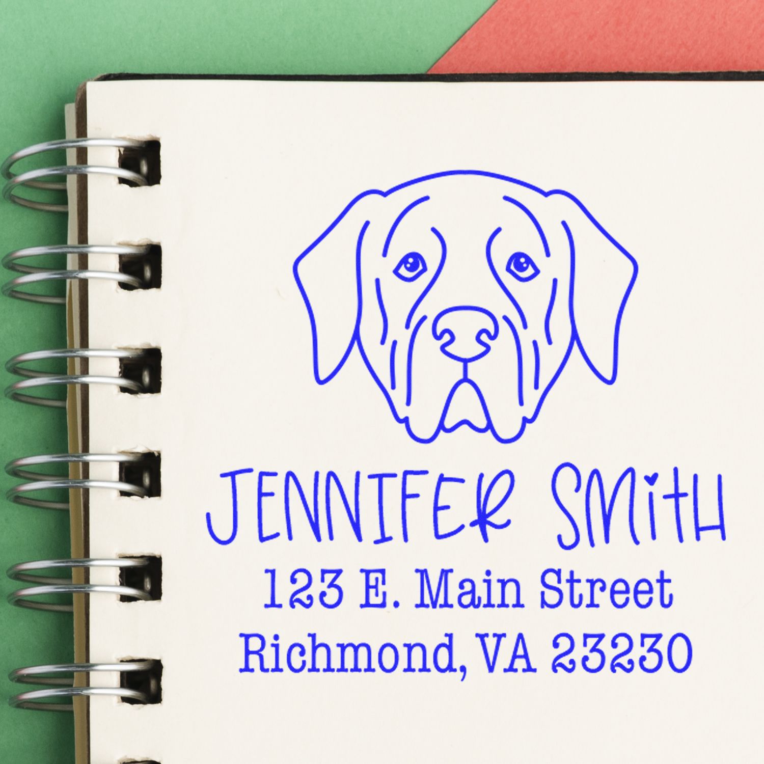 Slim Pre-Inked Mastiff Personalized Address Label Stamp