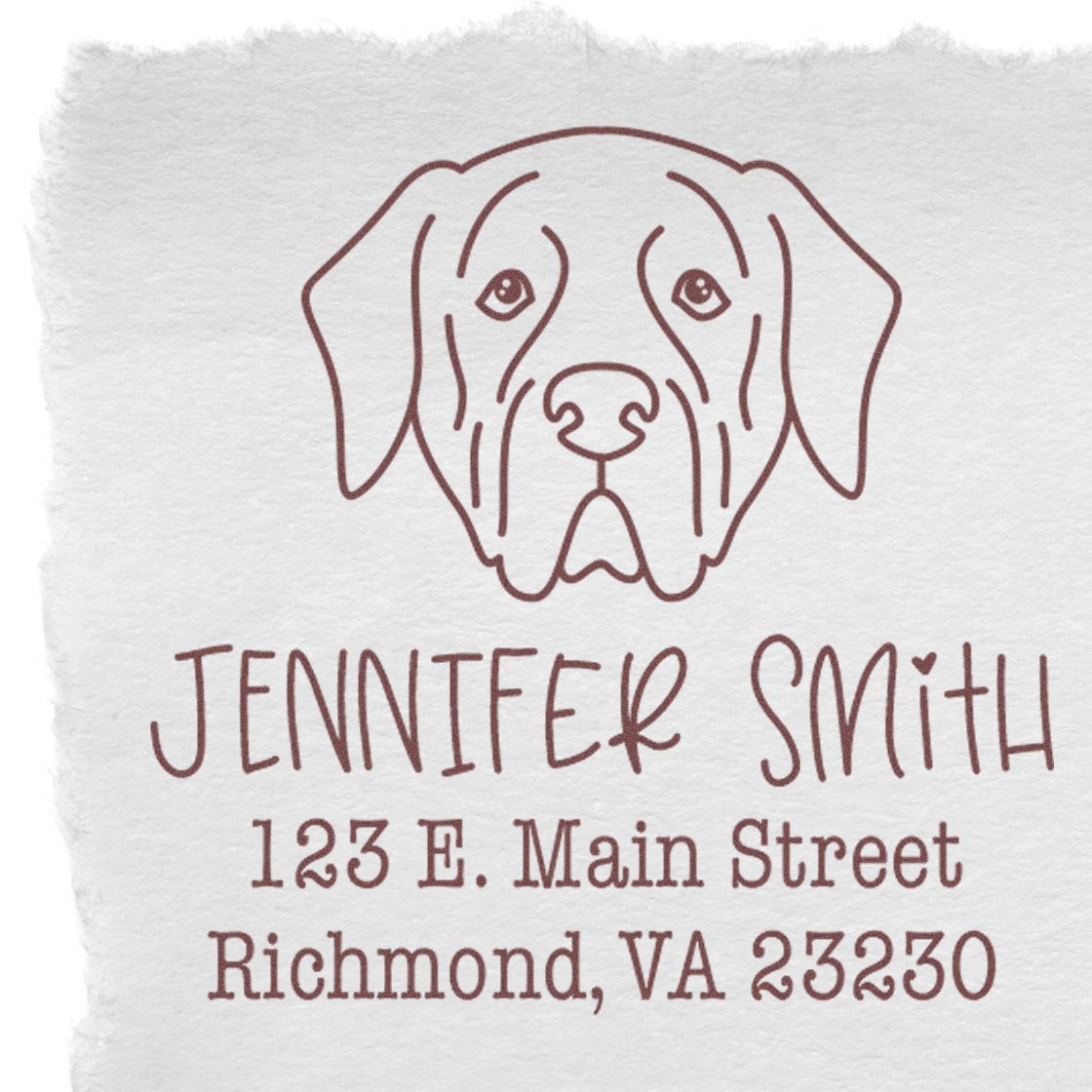 Wood Handle Mastiff Custom Easy-To-Use Address Stamp for Envelopes