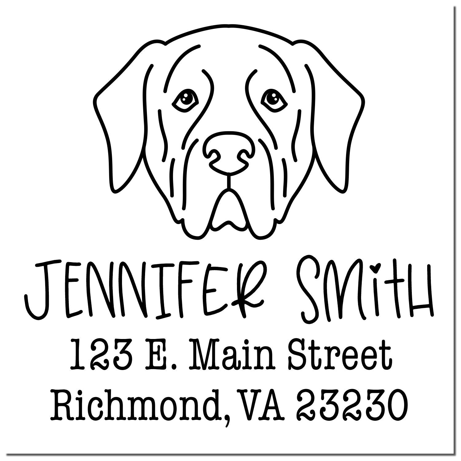 Wood Handle Mastiff Custom Easy-To-Use Address Stamp for Envelopes