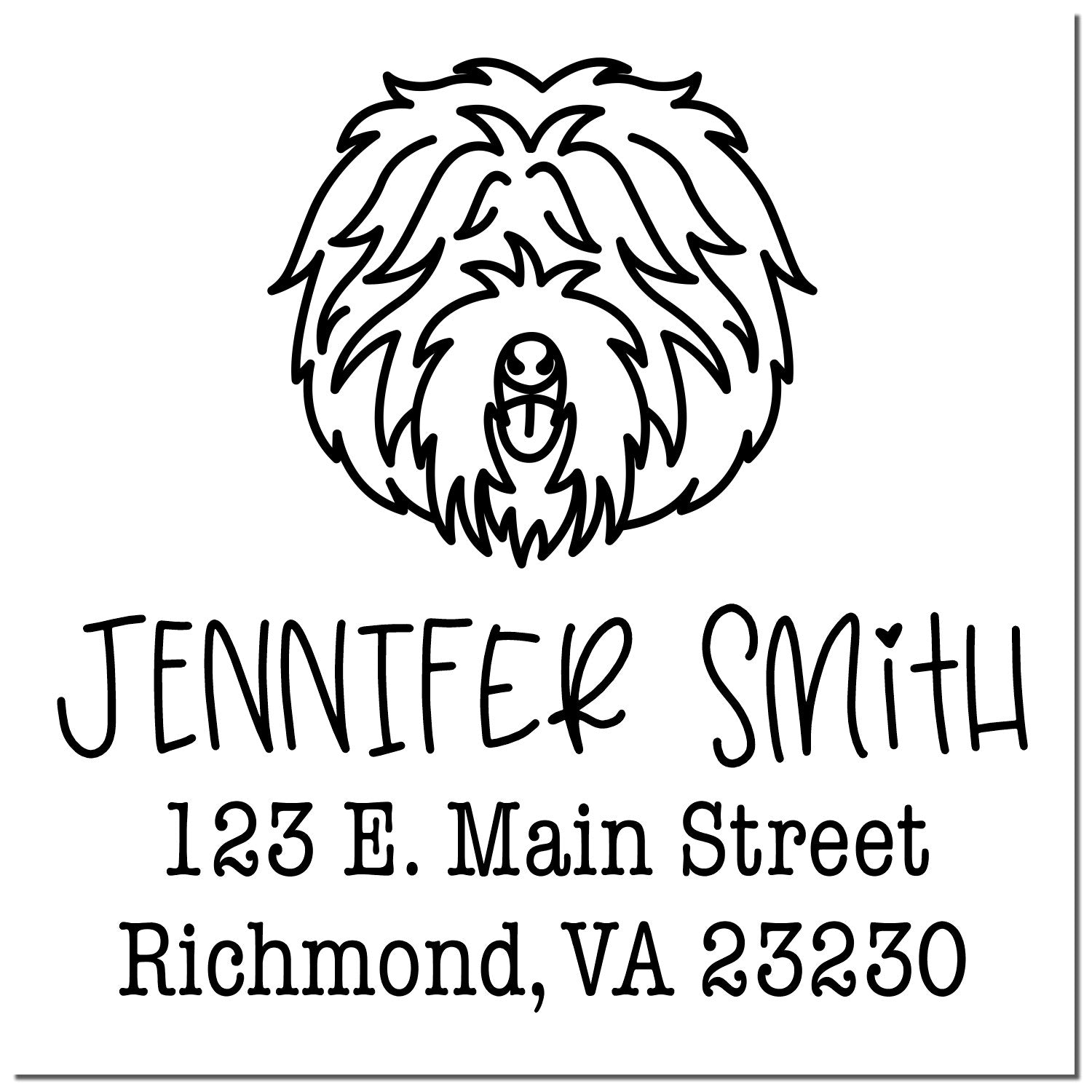 Wood Handle Old English Sheepdog Custom High-Quality Address Stamp