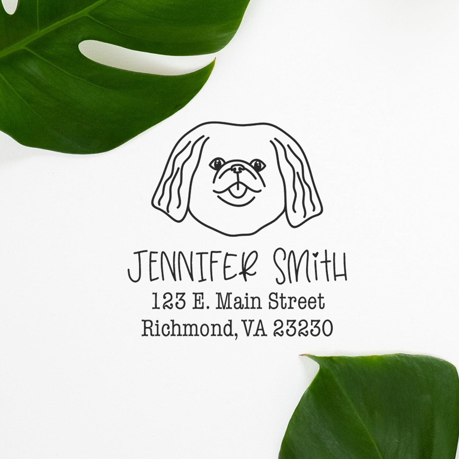 Wood Handle Pekingese Custom High-Quality Address Stamp for Envelopes