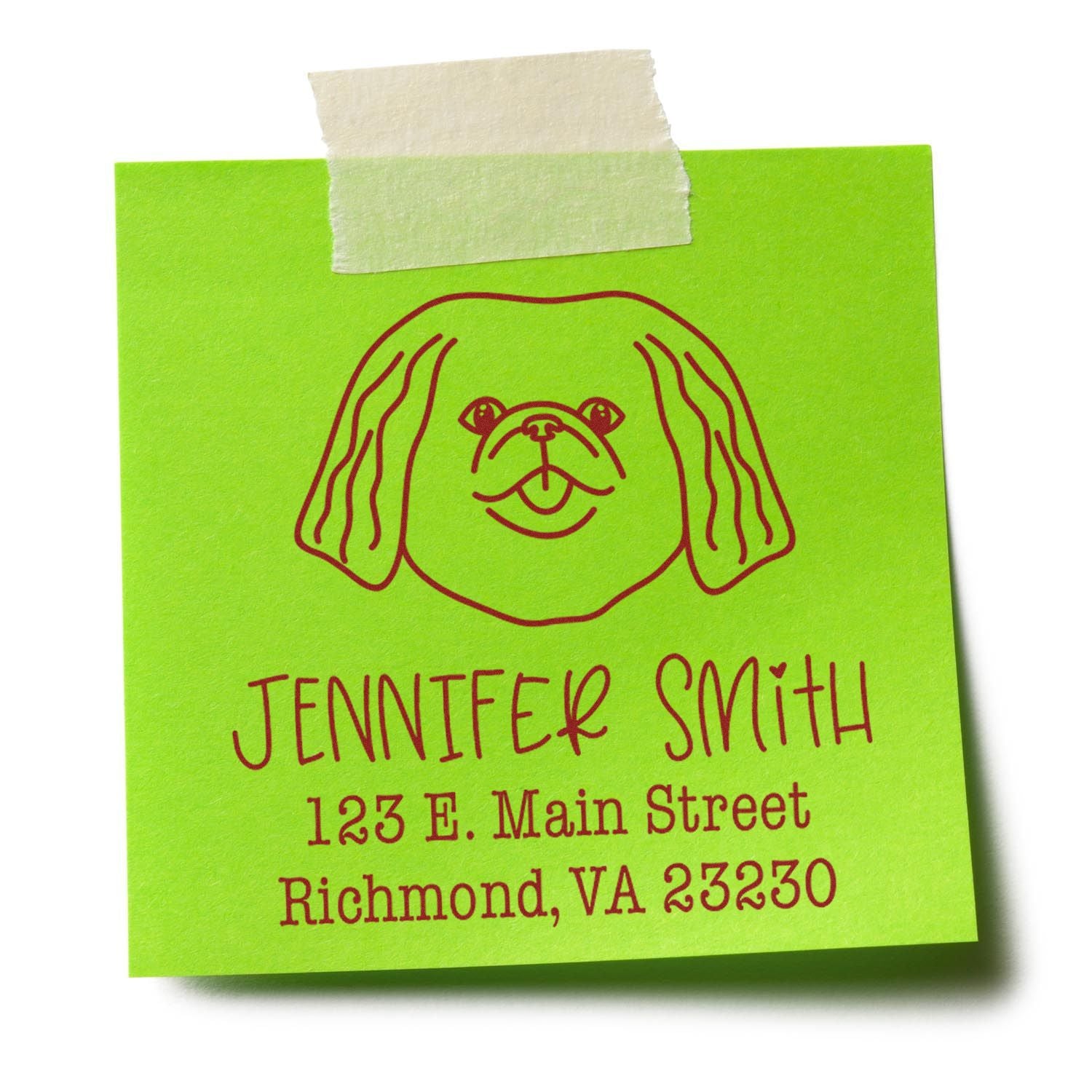 Wood Handle Pekingese Custom High-Quality Address Stamp for Envelopes