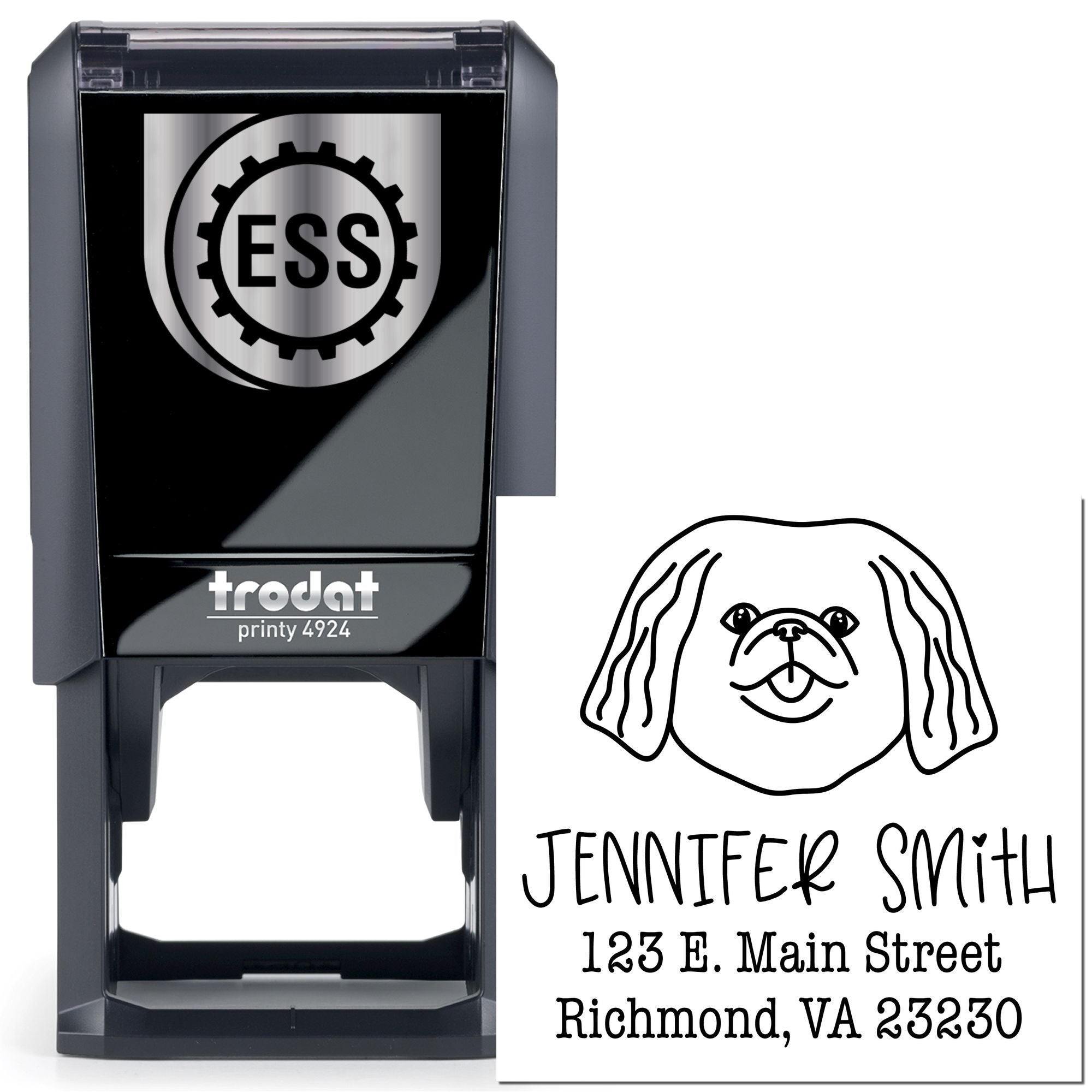 Self-Inking Pekingese Customized Address Return Stamp for Envelopes