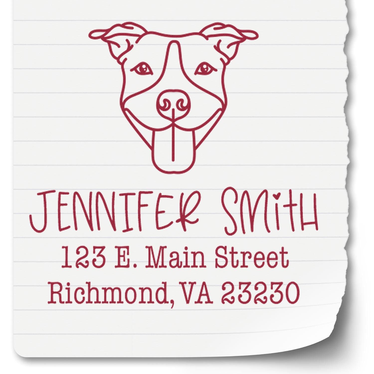 Slim Pre-Inked Pitbull Personalized Address Return Rubber Stamp - Engineer Seal Stamps