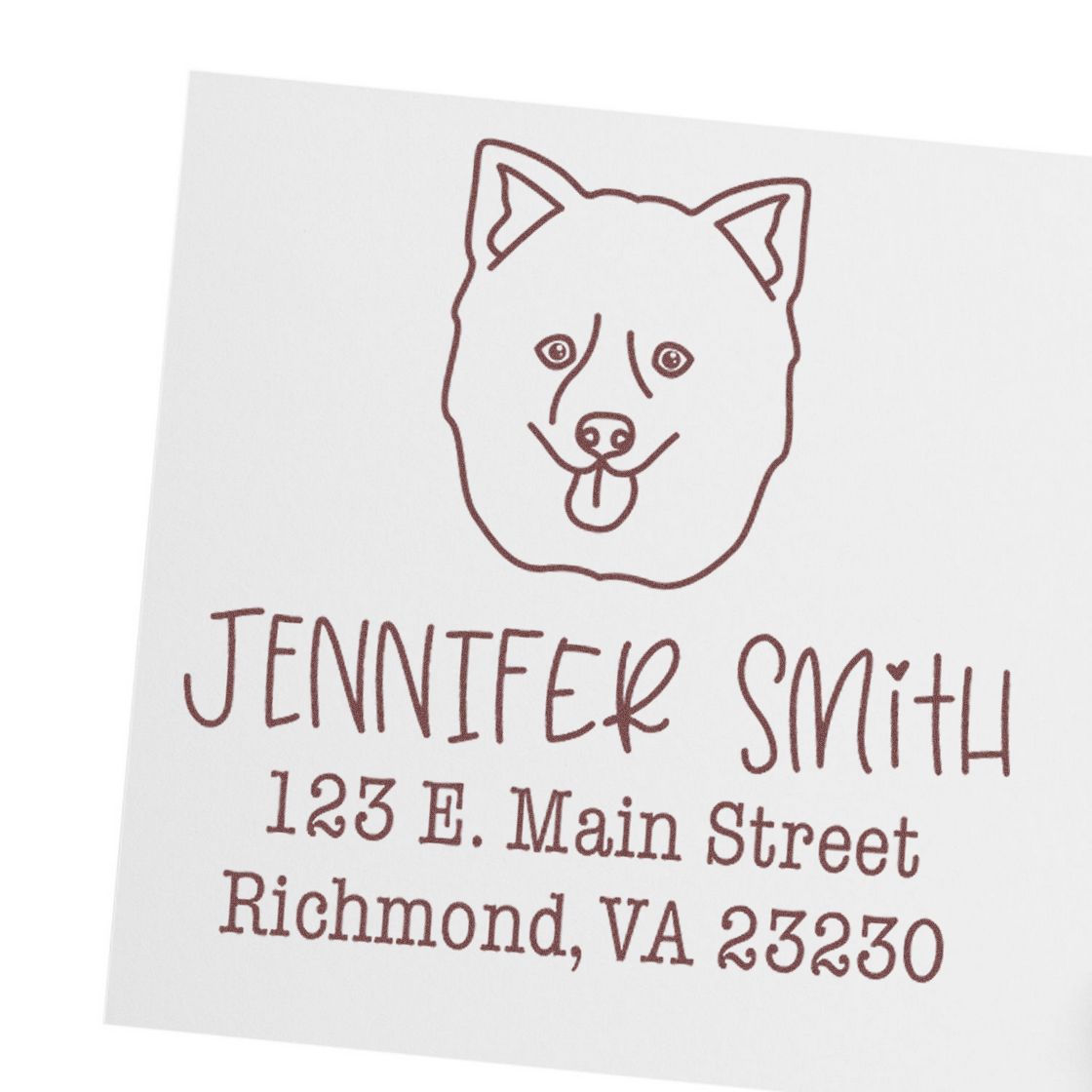 Wood Handle Pomsky Custom Home Address Rubber Stamp