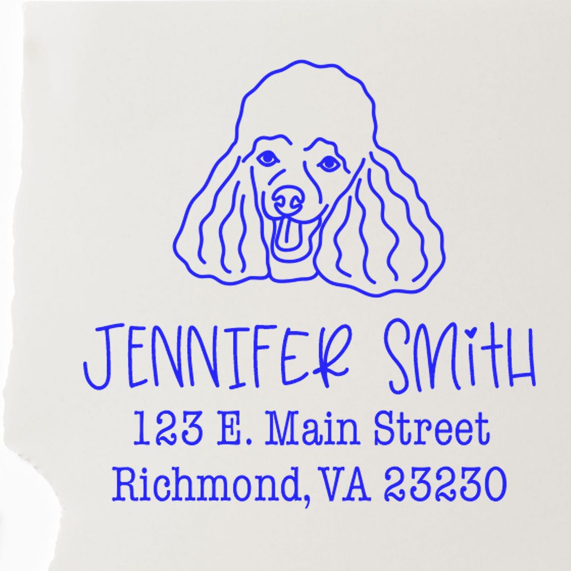 Wood Handle Poodle Custom Home Address Rubber Stamp