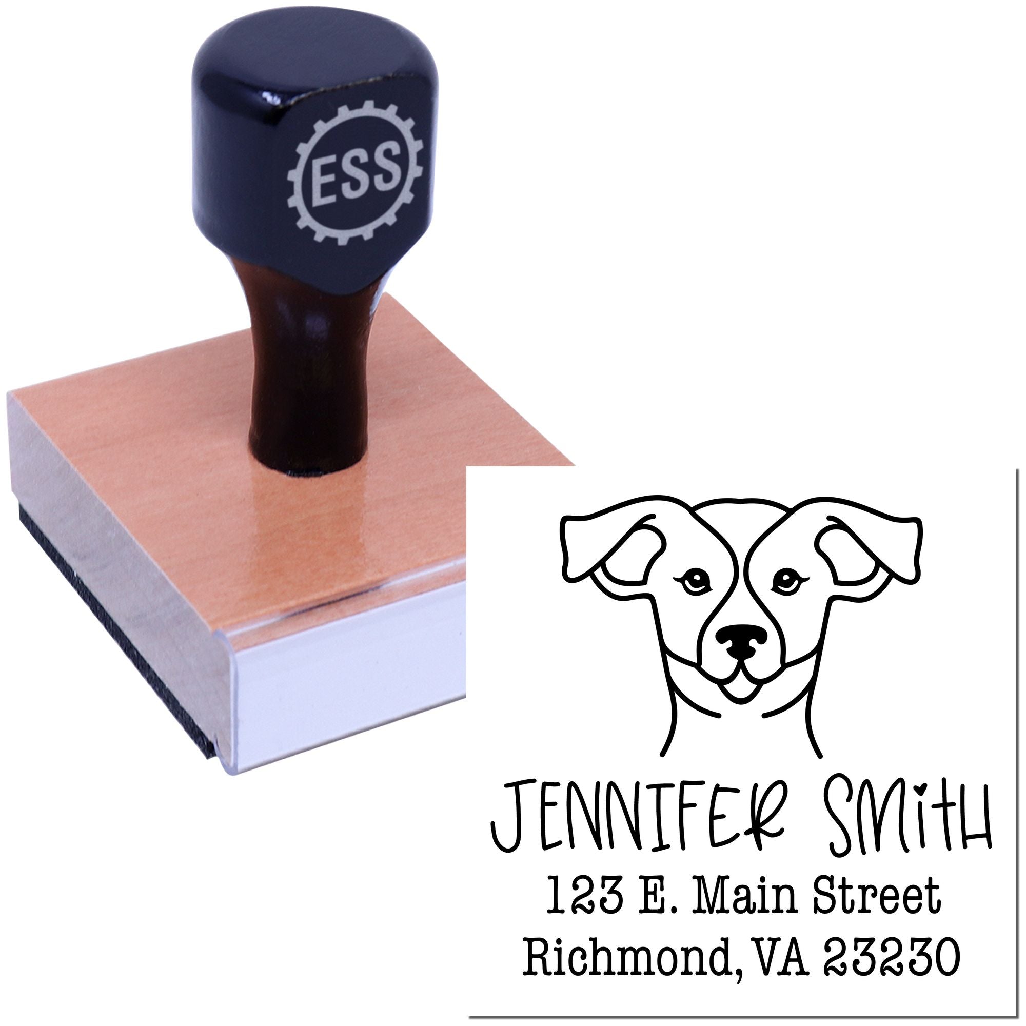 Wood Handle Russell Custom Home Address Stamp for Envelopes