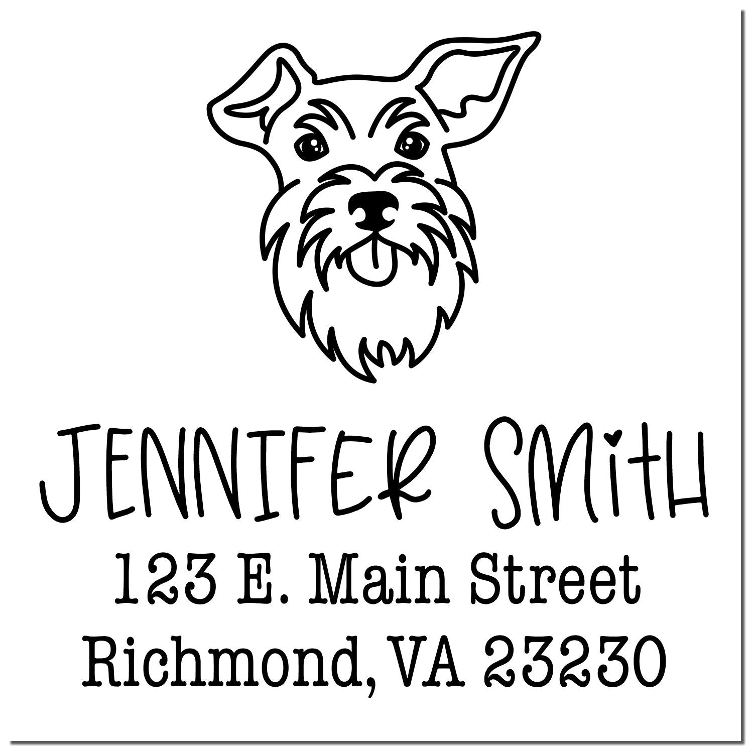 Self-Inking Schnauzer Customized Custom Address Rubber Stamp