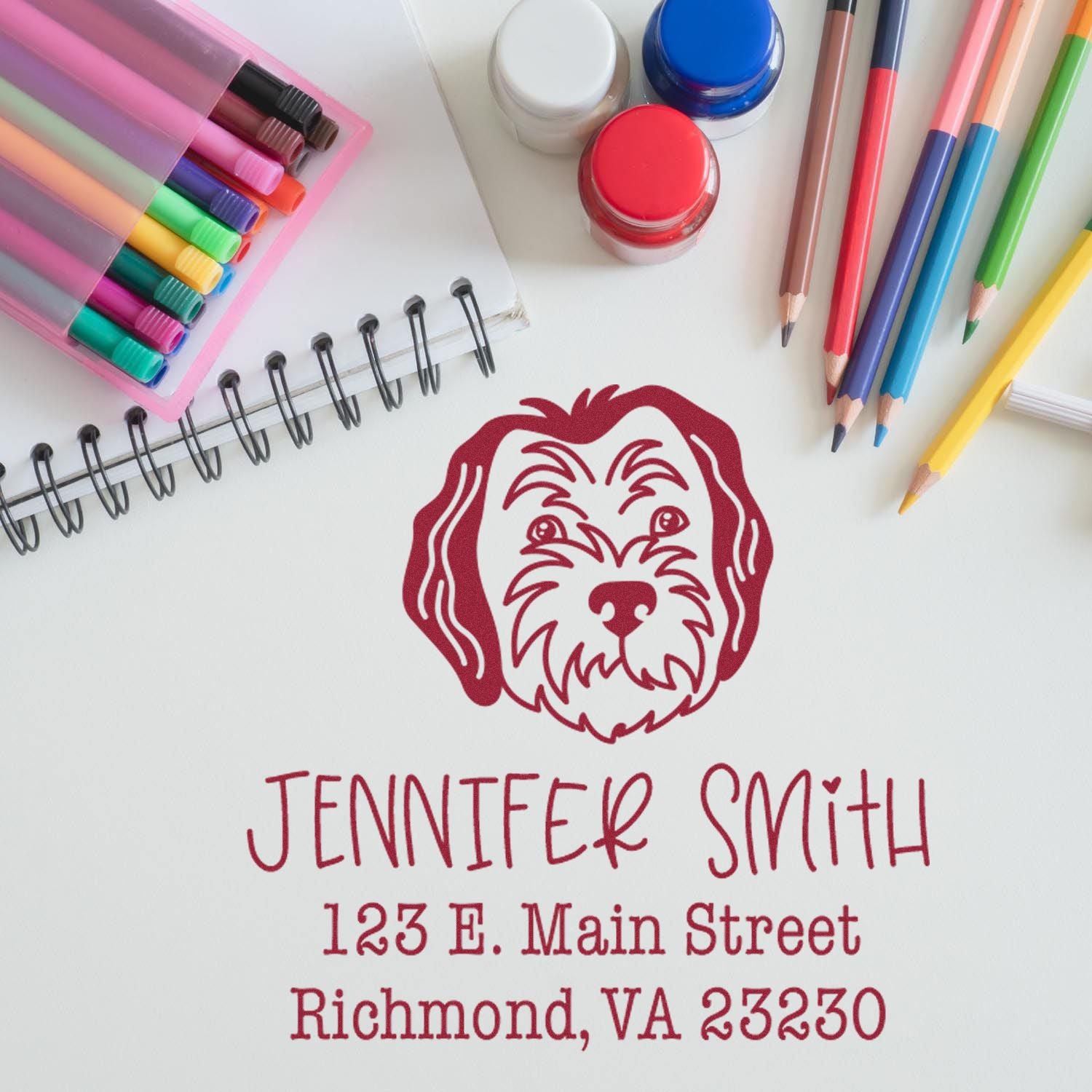 Self-Inking Sheepadoodle Customized Custom Address Stamper