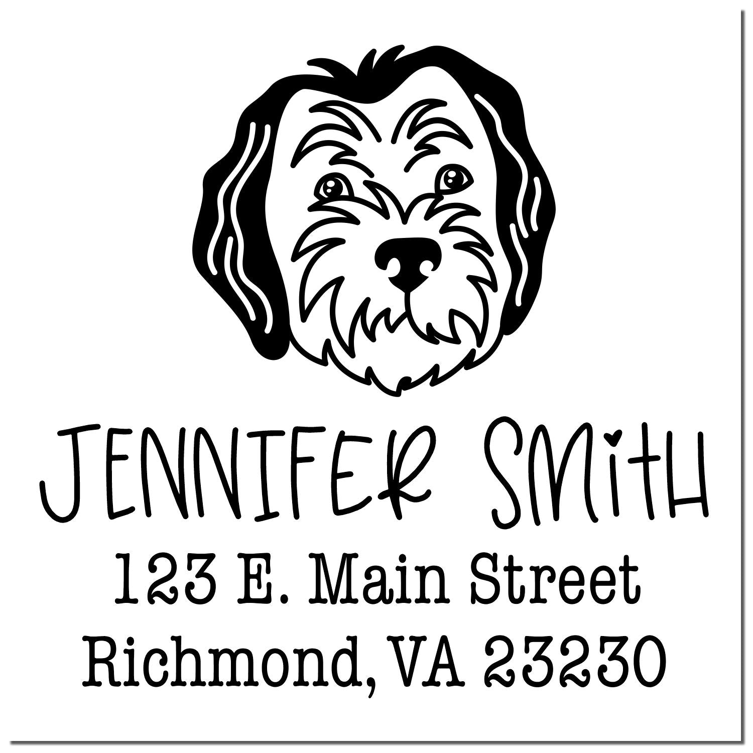 Wood Handle Sheepadoodle Custom House Address Rubber Stamp