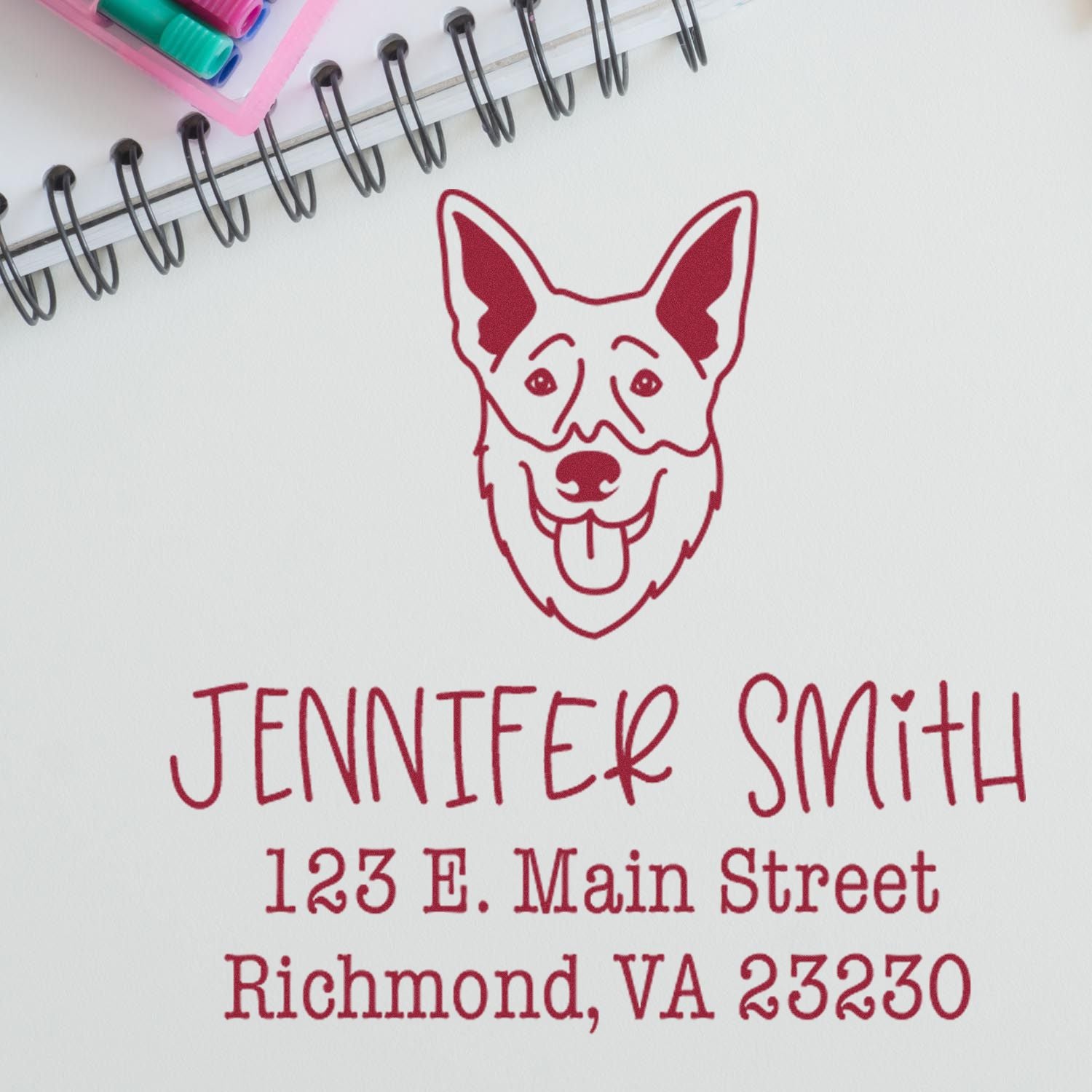 Wood Handle Shepsky Custom House Address Stamp