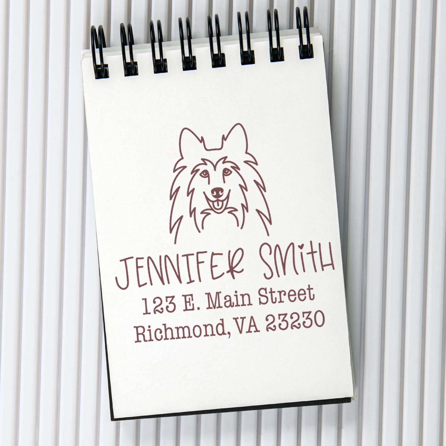 Wood Handle Shetland Sheepdog Custom House Address Stamp for Envelopes