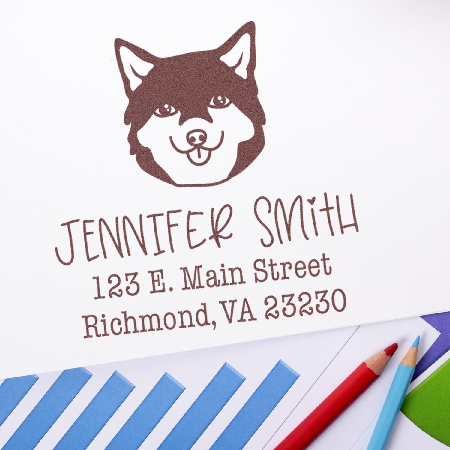 Self-Inking Shiba Customized Custom Return Address Stamp for Envelopes