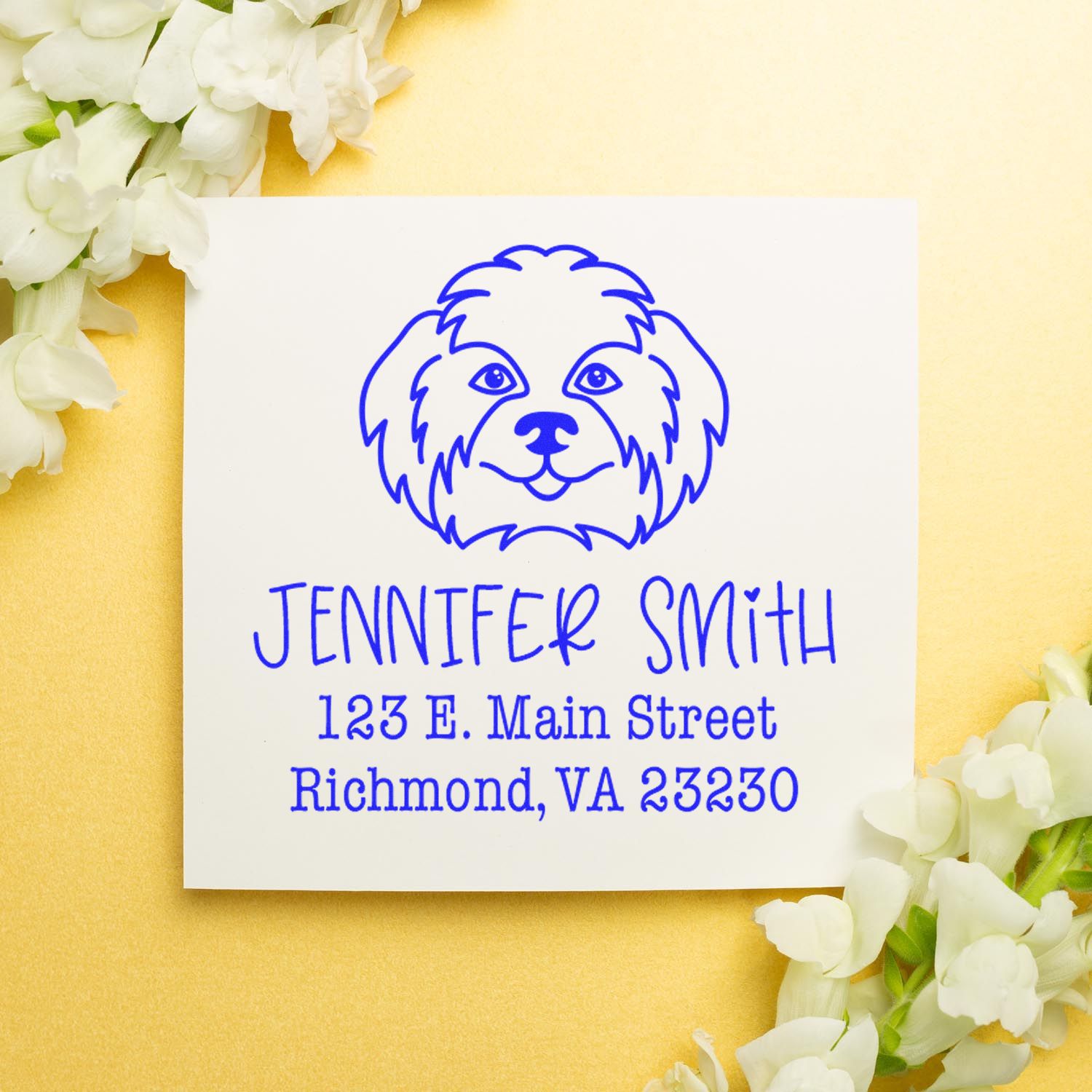 Slim Pre-Inked Shih Tzu Personalized Custom Address Stamp