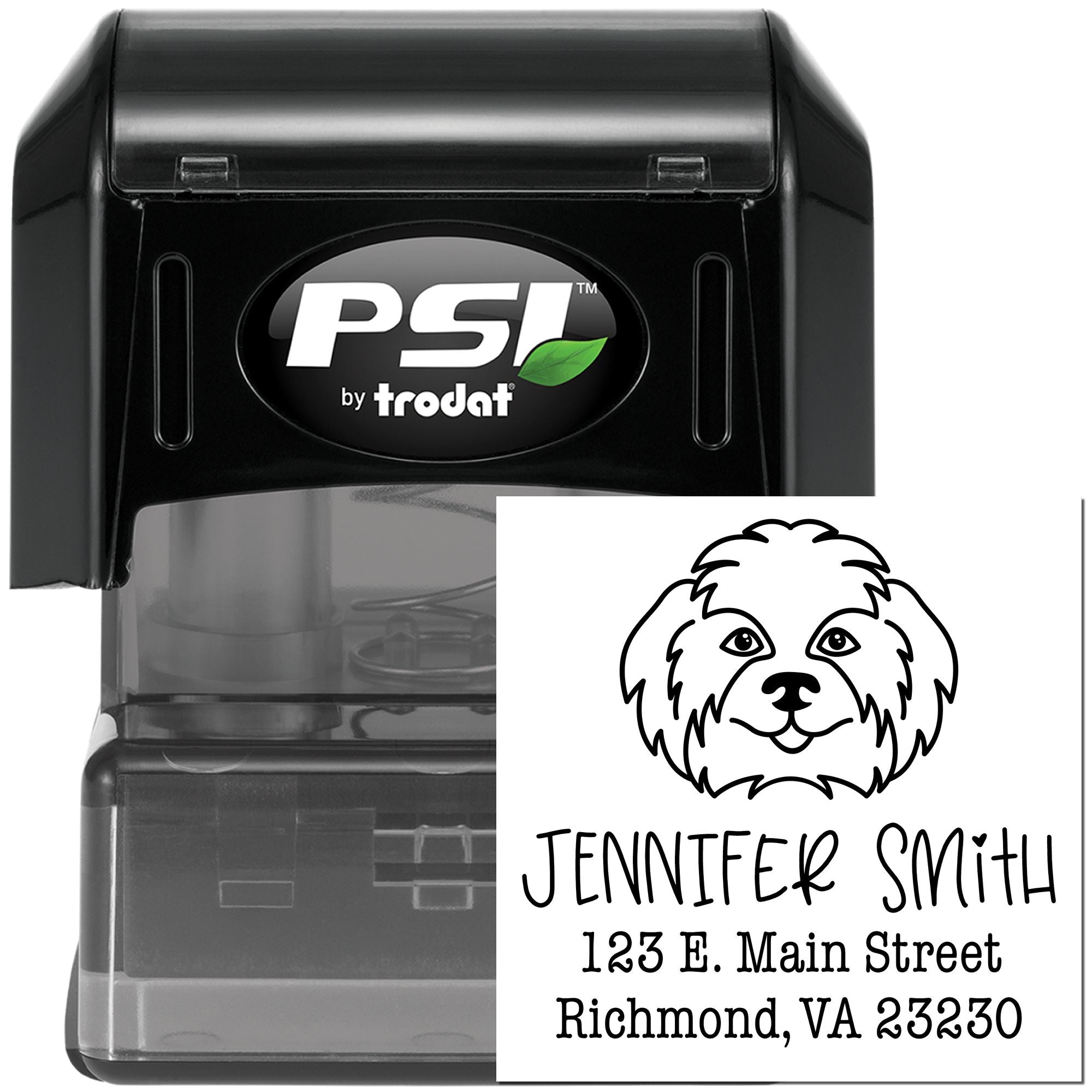 PSI Pre-Inked Shih Tzu Handcrafted Return Address Stamp