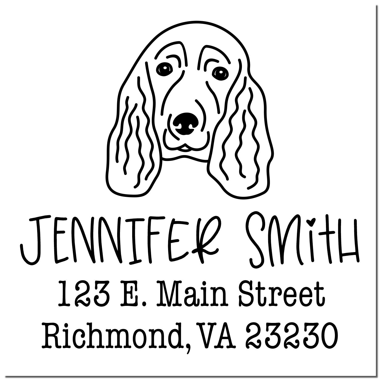 Self-Inking Spaniel Customized Dog Design Address Rubber Stamp