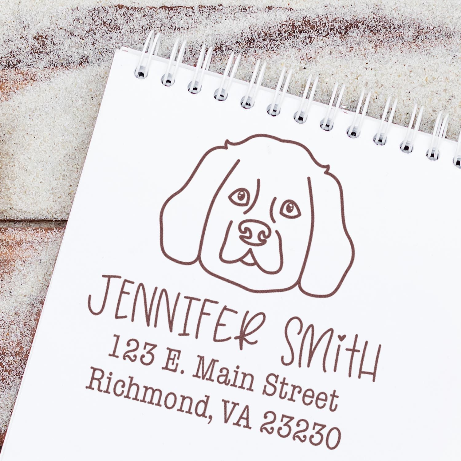 Wood Handle Westie Custom Address Return Rubber Stamp