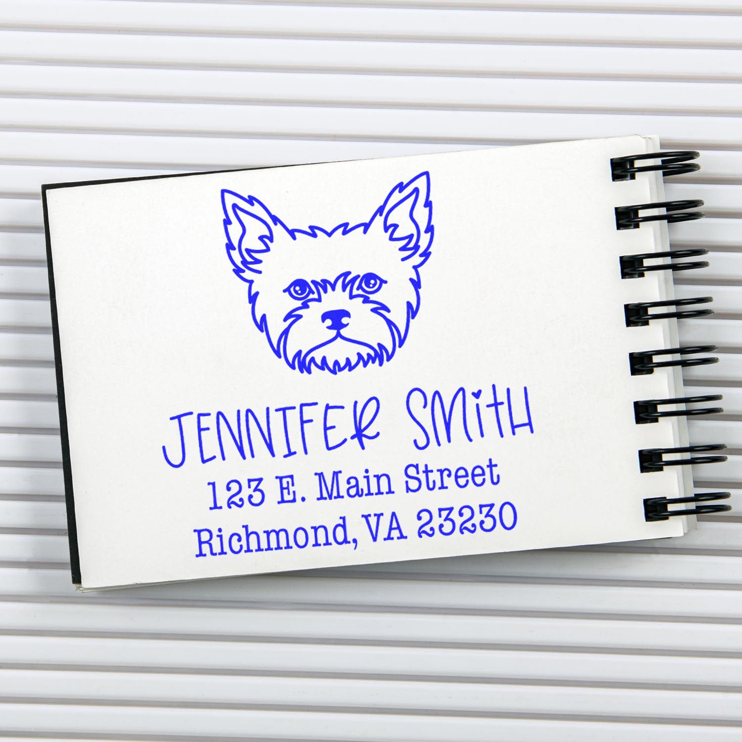 Wood Handle Yorkie Custom Address Return Stamp