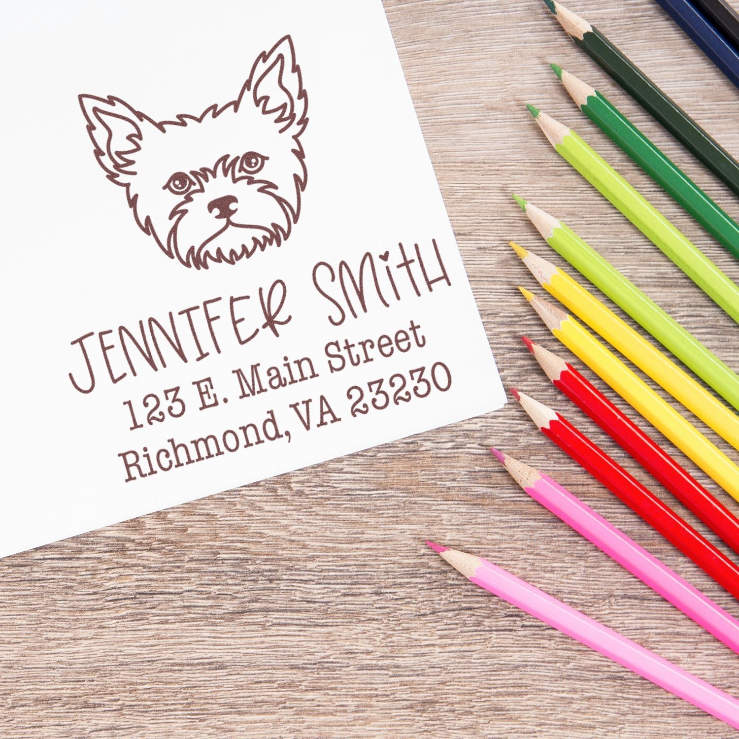 Self-Inking Yorkie Customizable New Home Address Stamp