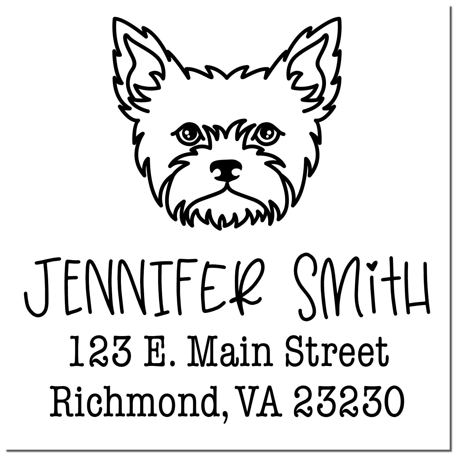 Self-Inking Yorkie Customizable New Home Address Stamp