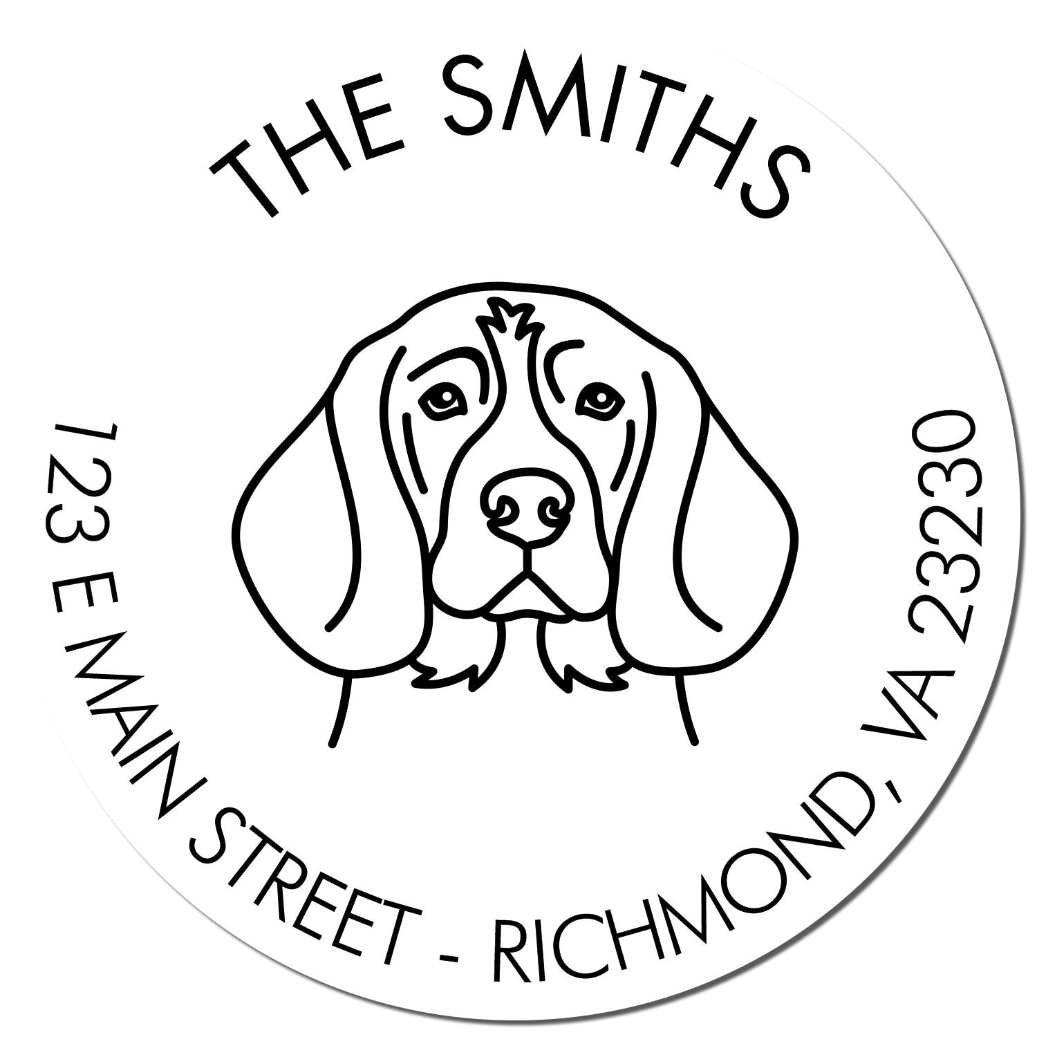 Slim Pre-Inked Beagle Personalized House Address Stamper